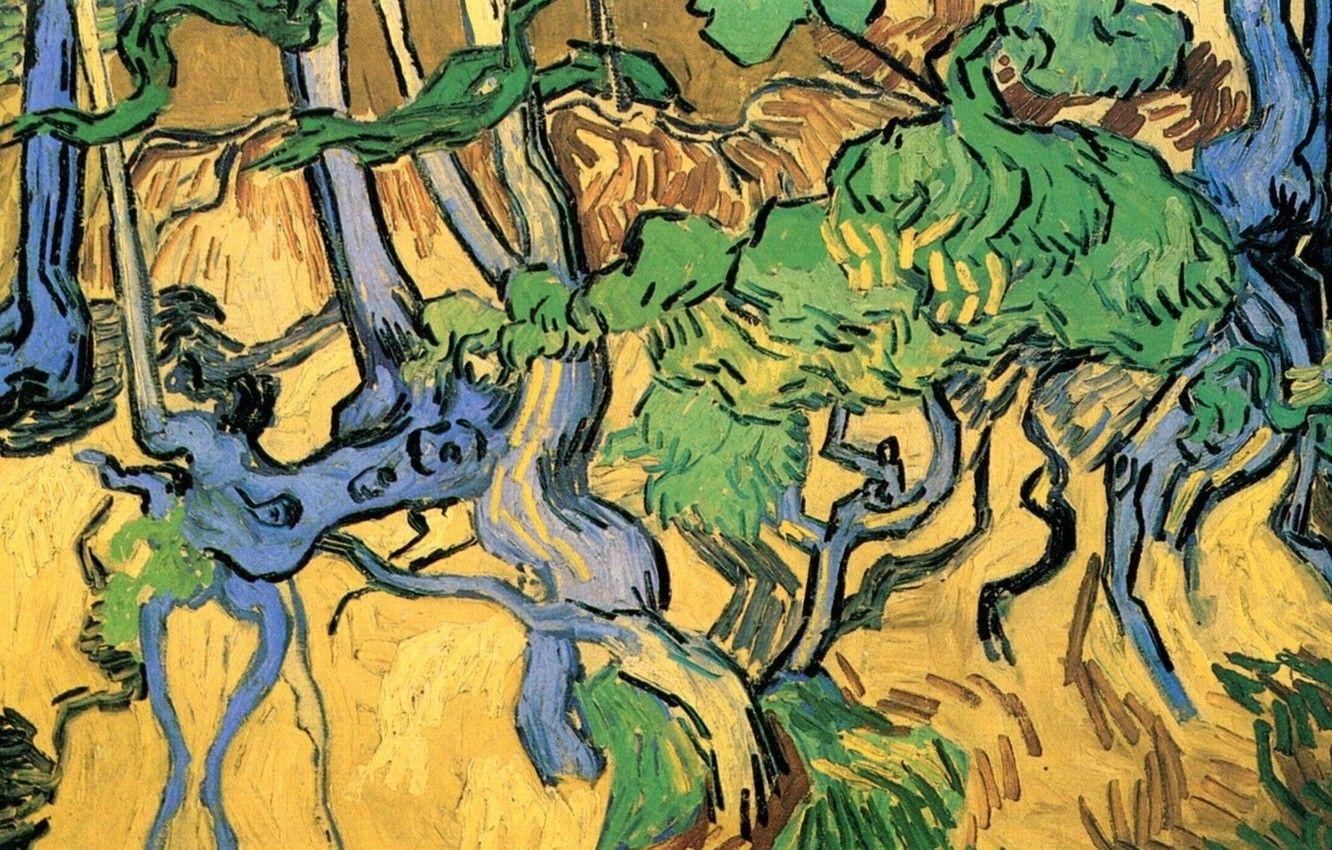 1332x850 Wallpaper Tree Roots, and Trunks, Vincent van Gogh image