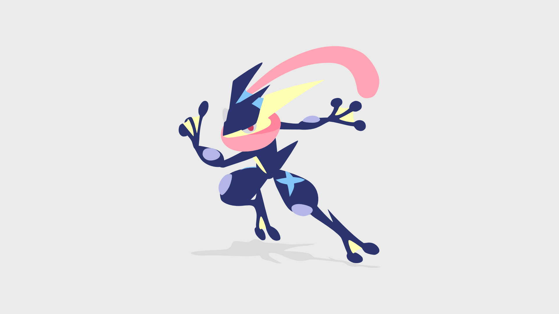 1920x1080 OC I'm practising vector drawing and made greninja wallpaper