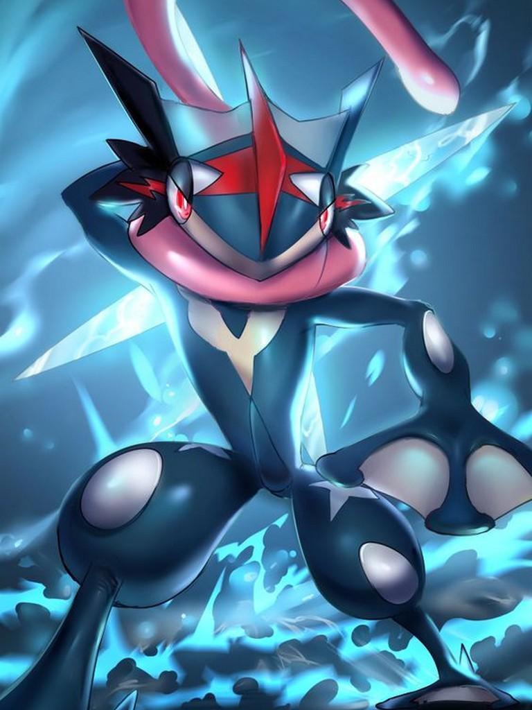 768x1024 Ash Greninja Wallpaper for Android