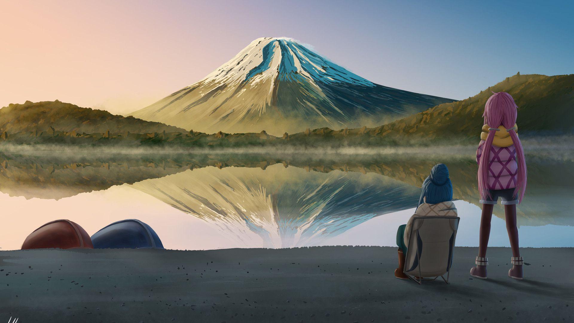 1920x1080 Laid Back Camp Nadeshiko Kagamihara Rin Shima Laptop