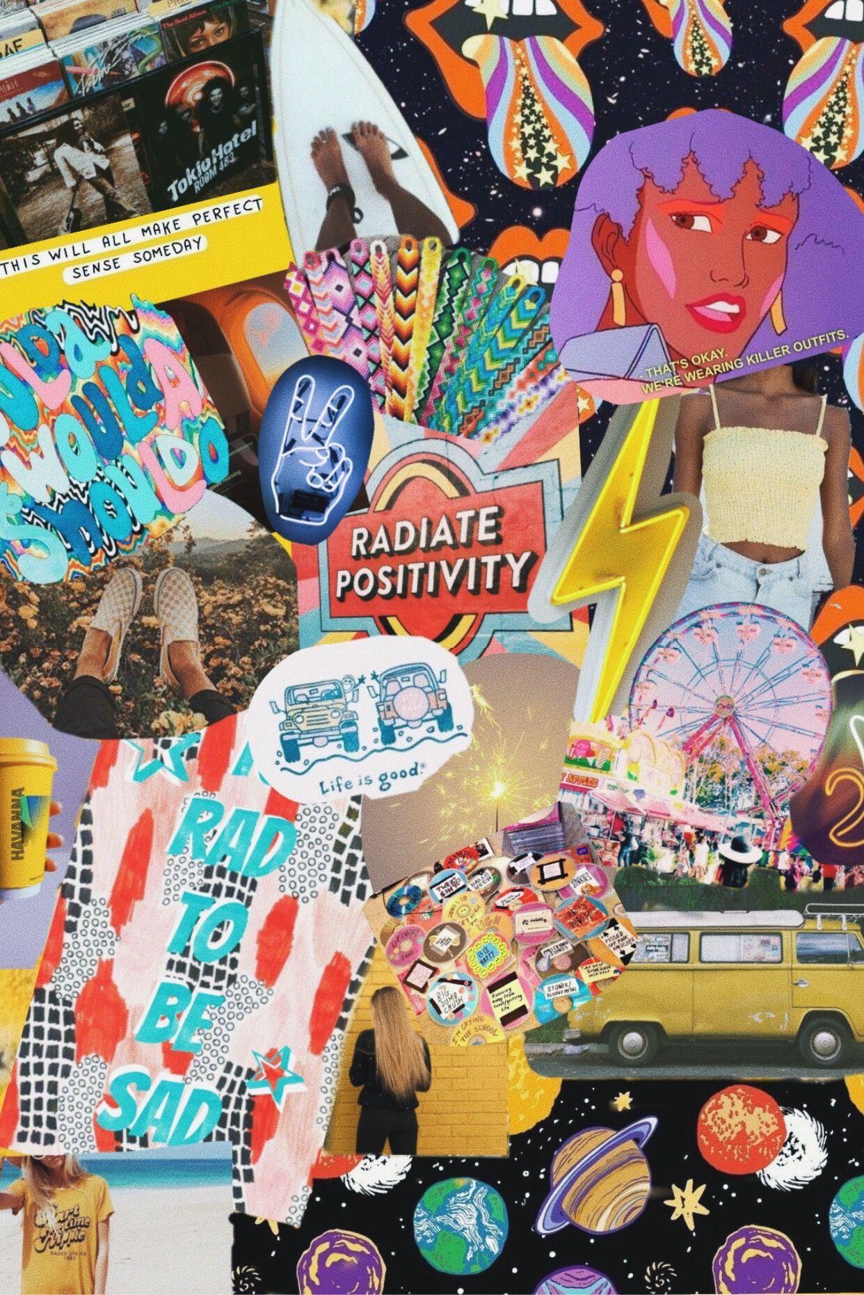 1242x1861 hippie #hippielife #collage #moodboarddesign #yellow #mood #quotes