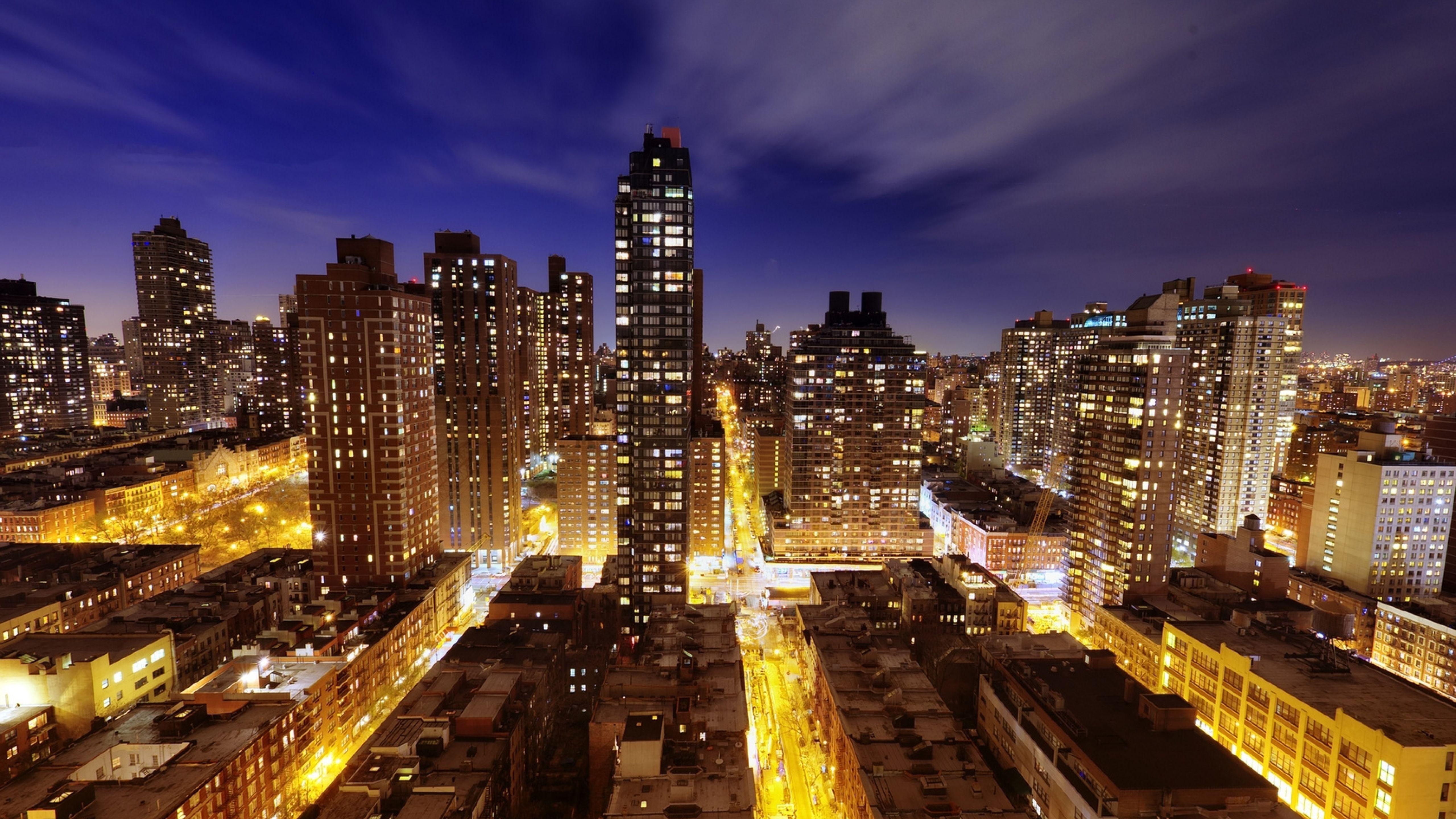 5120x2880 town, new york, night 5K Wallpaper, HD City 4K