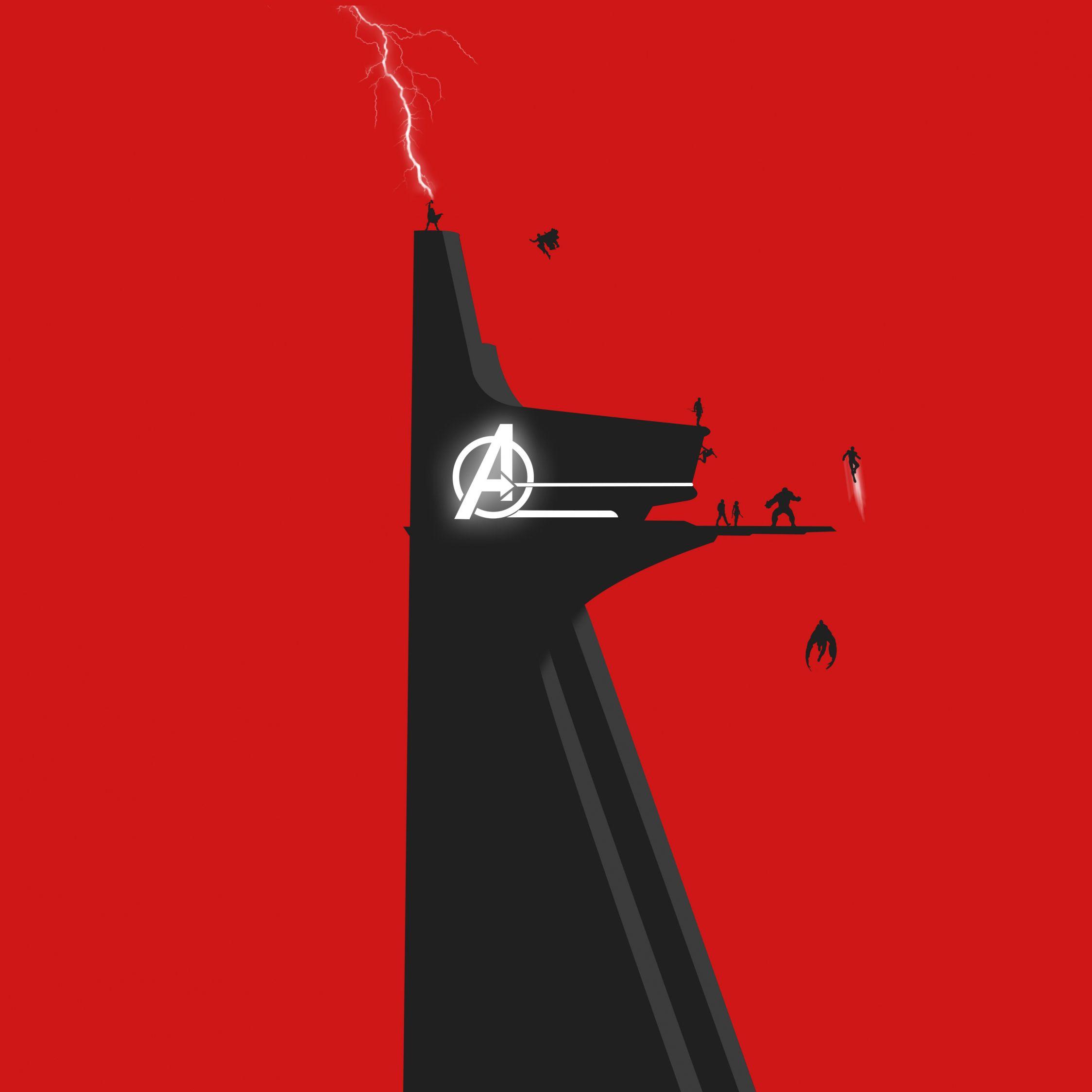2248x2248 Download 2248x2248 wallpaper avengers, stark tower, minimal, ipad