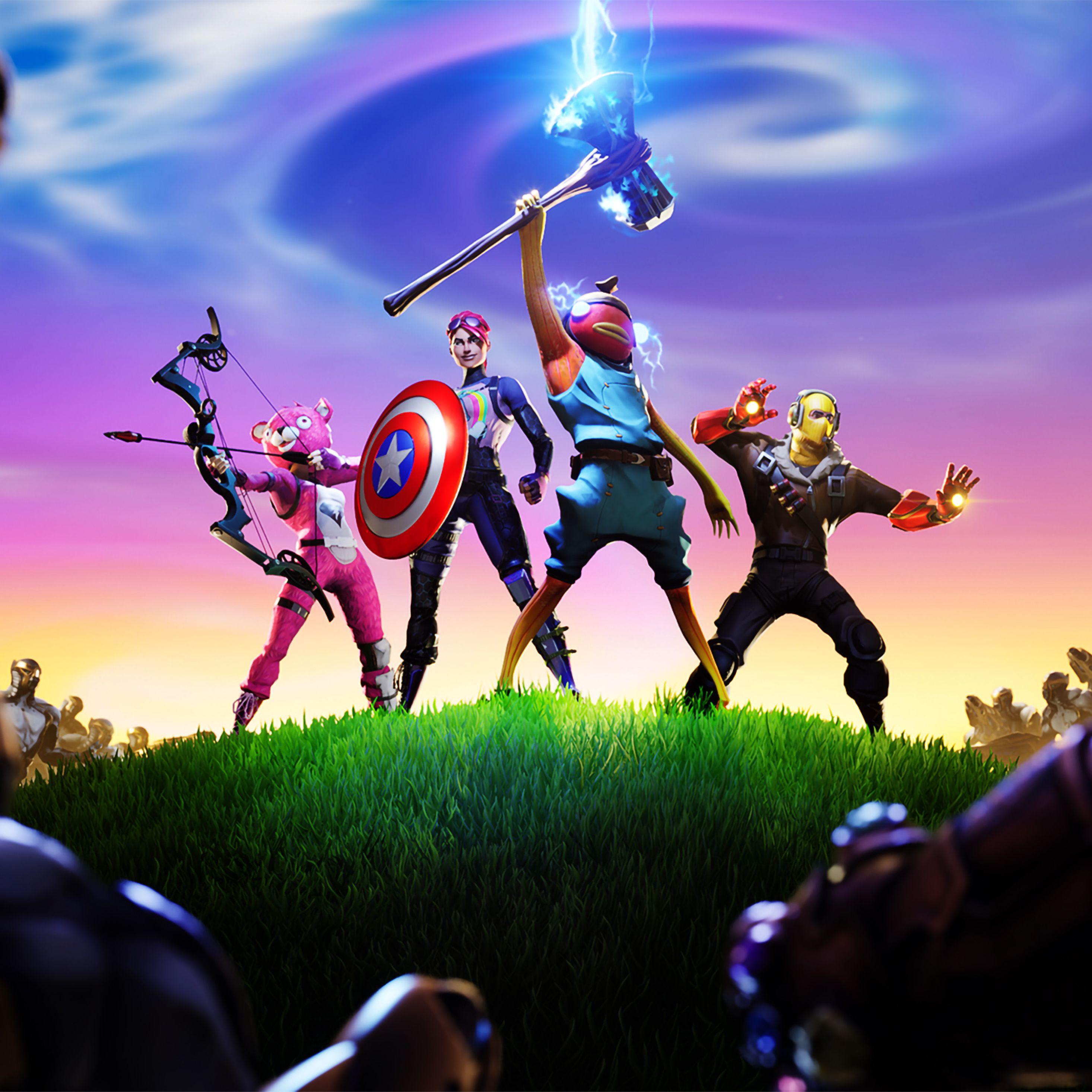 2932x2932 Fortnite x Avengers iPad Pro Retina Display Wallpaper