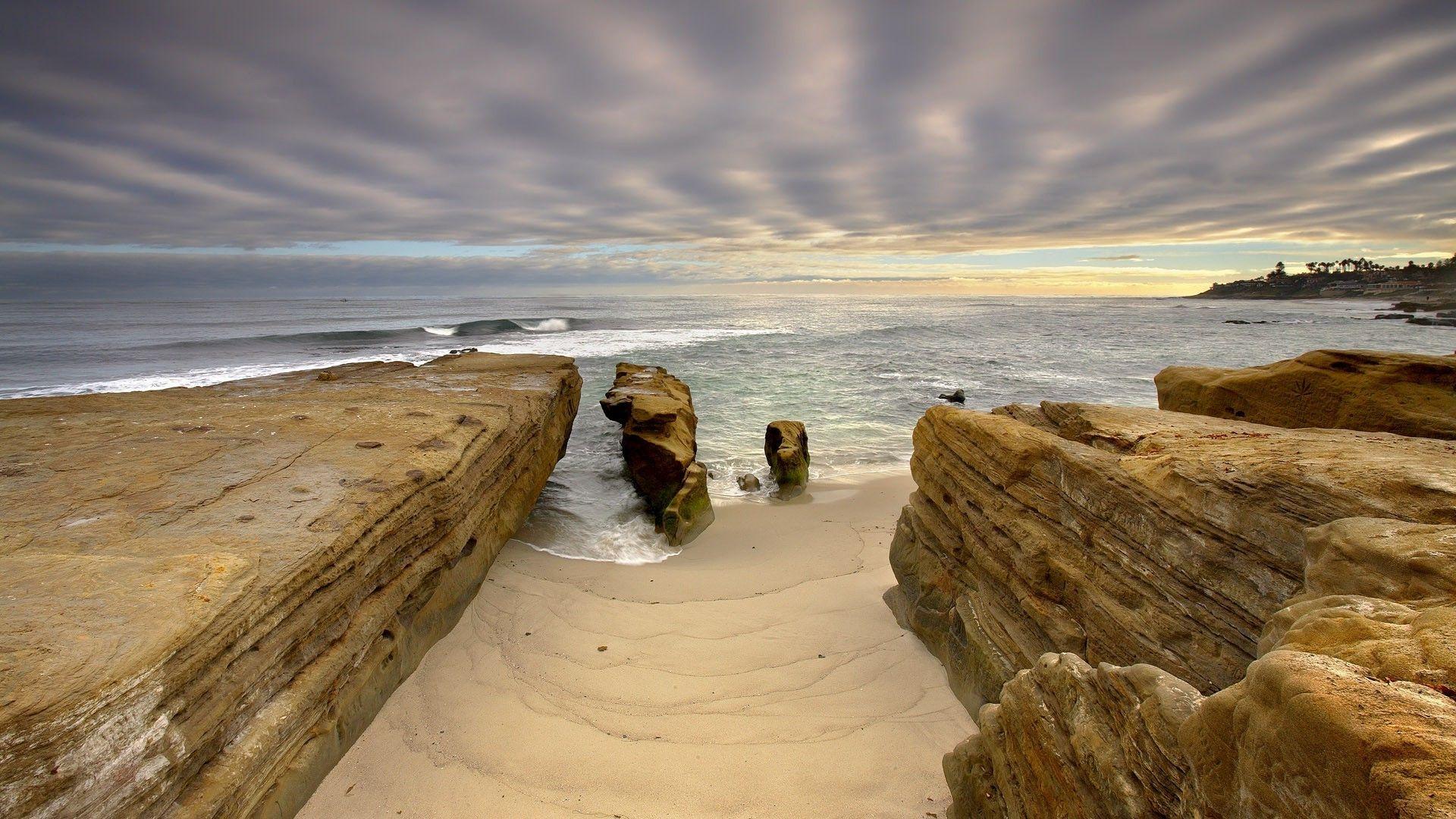 1920x1080 nature, Landscape, Water, Rock, San Diego, California, USA, Sea