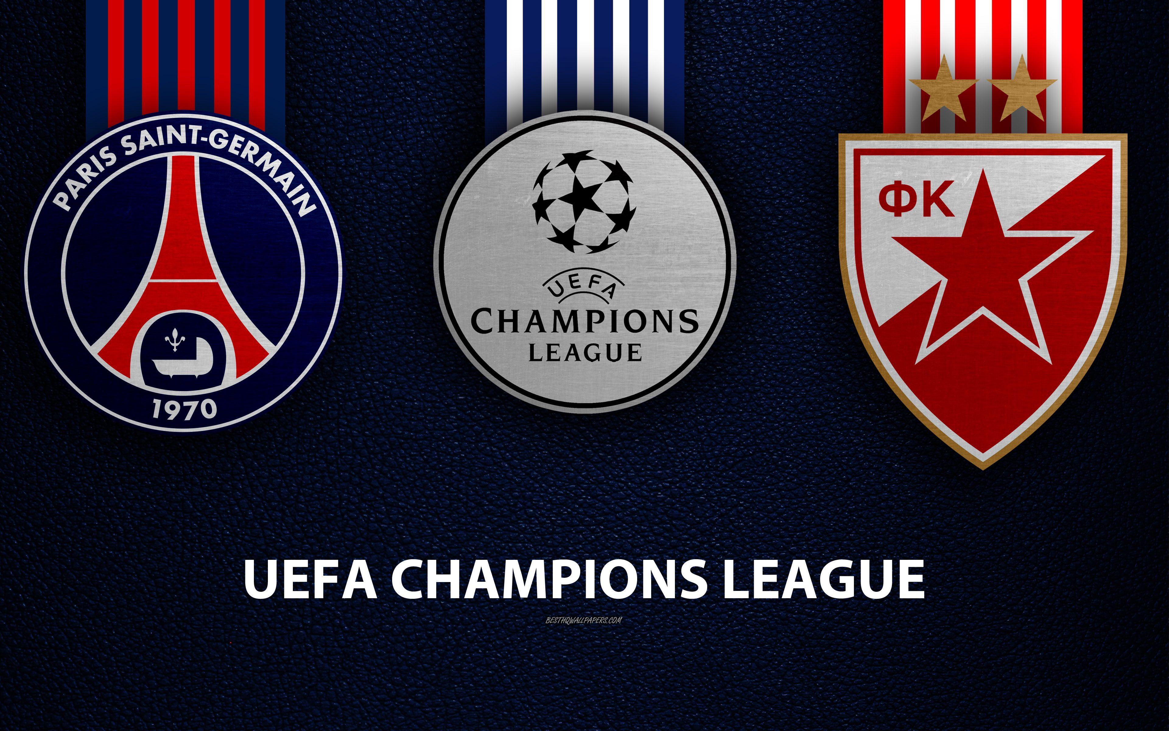 3840x2400 Download wallpaper PSG vs Red Star Belgrade, 4k, leather texture