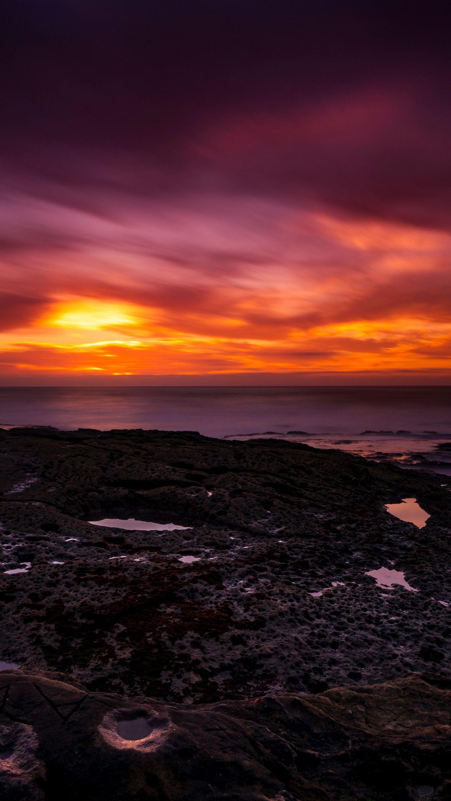 1440x2560 Download 1440x2560 wallpaper san diego, rocky coast, clouds