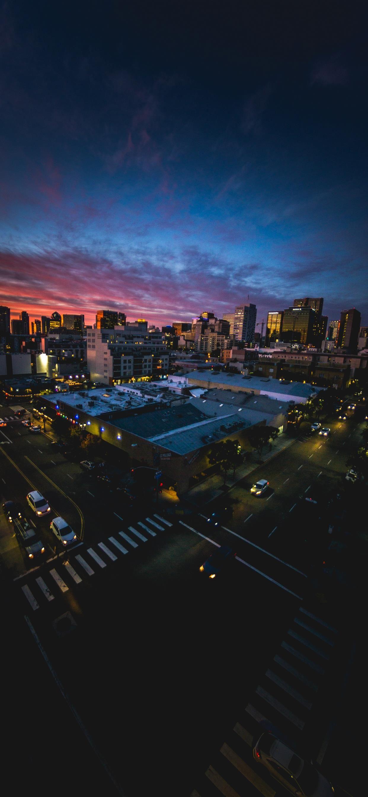 1242x2688 San Diego sunset through a fisheye lens iPhone X Wallpaper Free