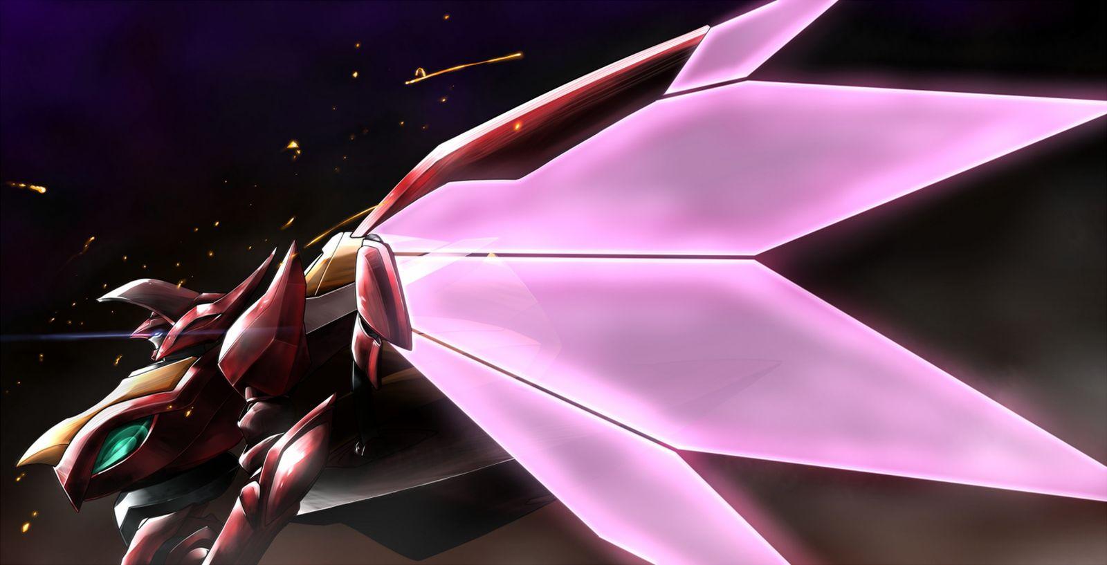 1600x817 Free download Code Geass Guren Anime Mecha Robot Wings HD