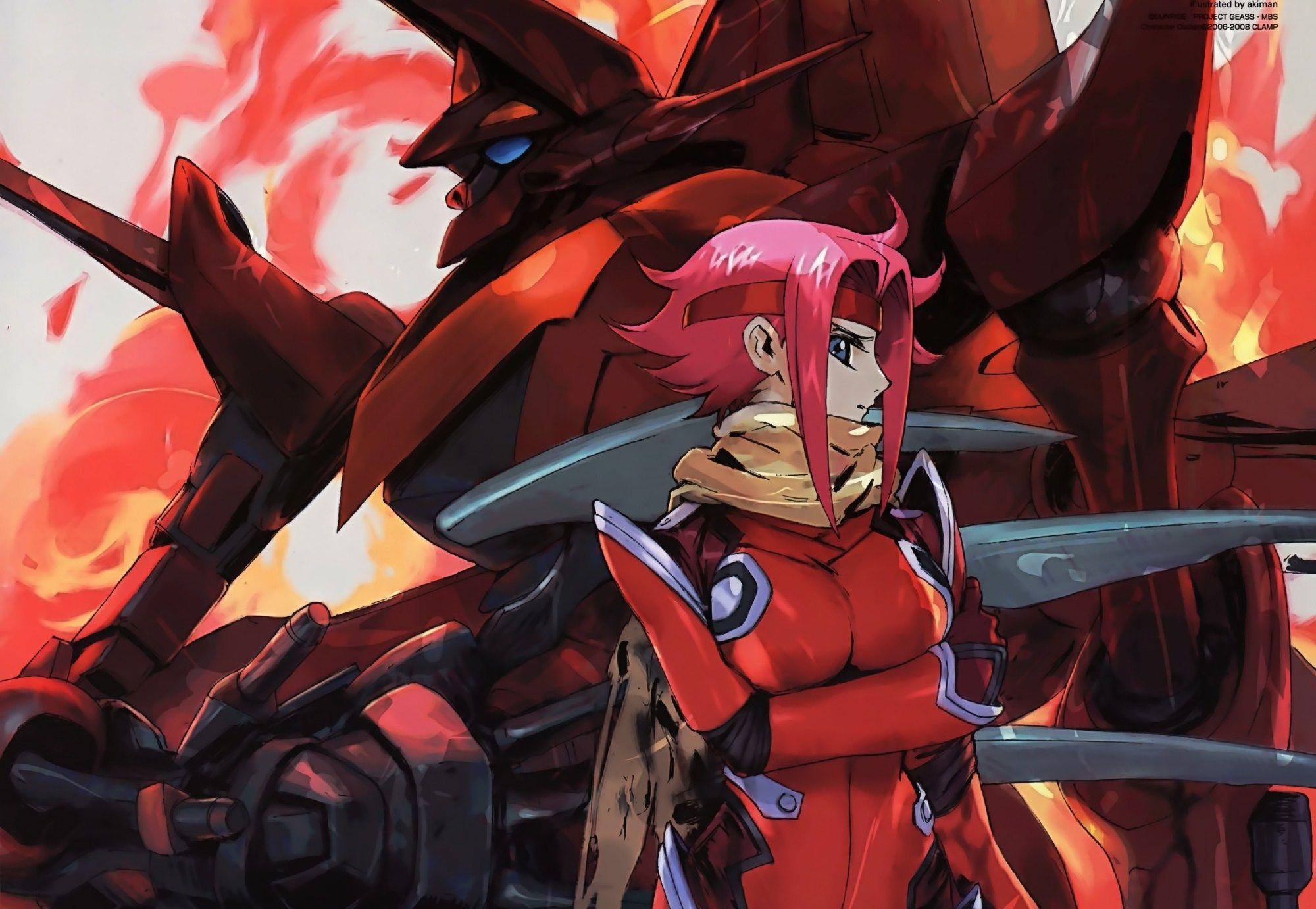 2000x1382 Kallen Stadtfeld (Kallen Kozuki) and the Guren Mk.II Code Geass