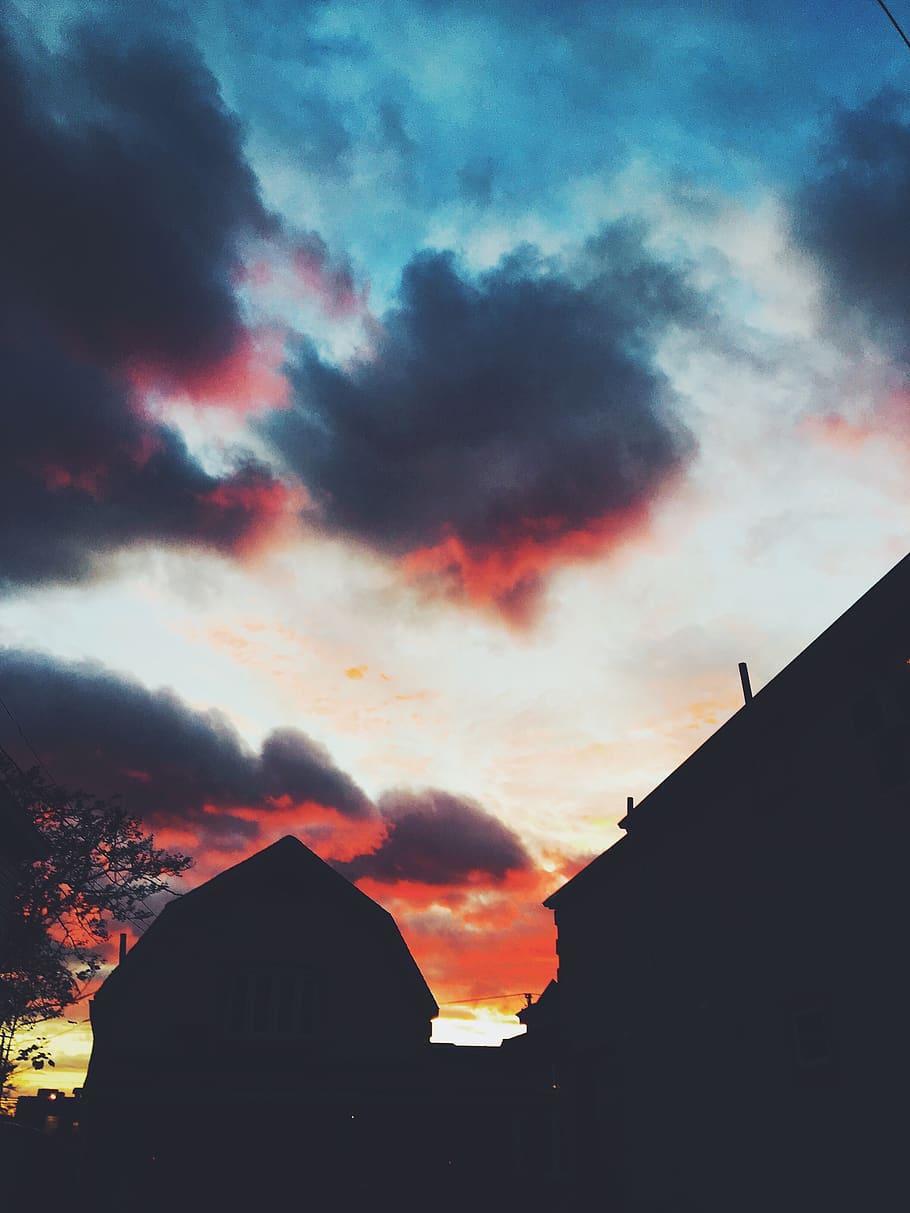 910x1213 HD wallpaper: sunset, sky, clouds, cotton candy sky, colors, look