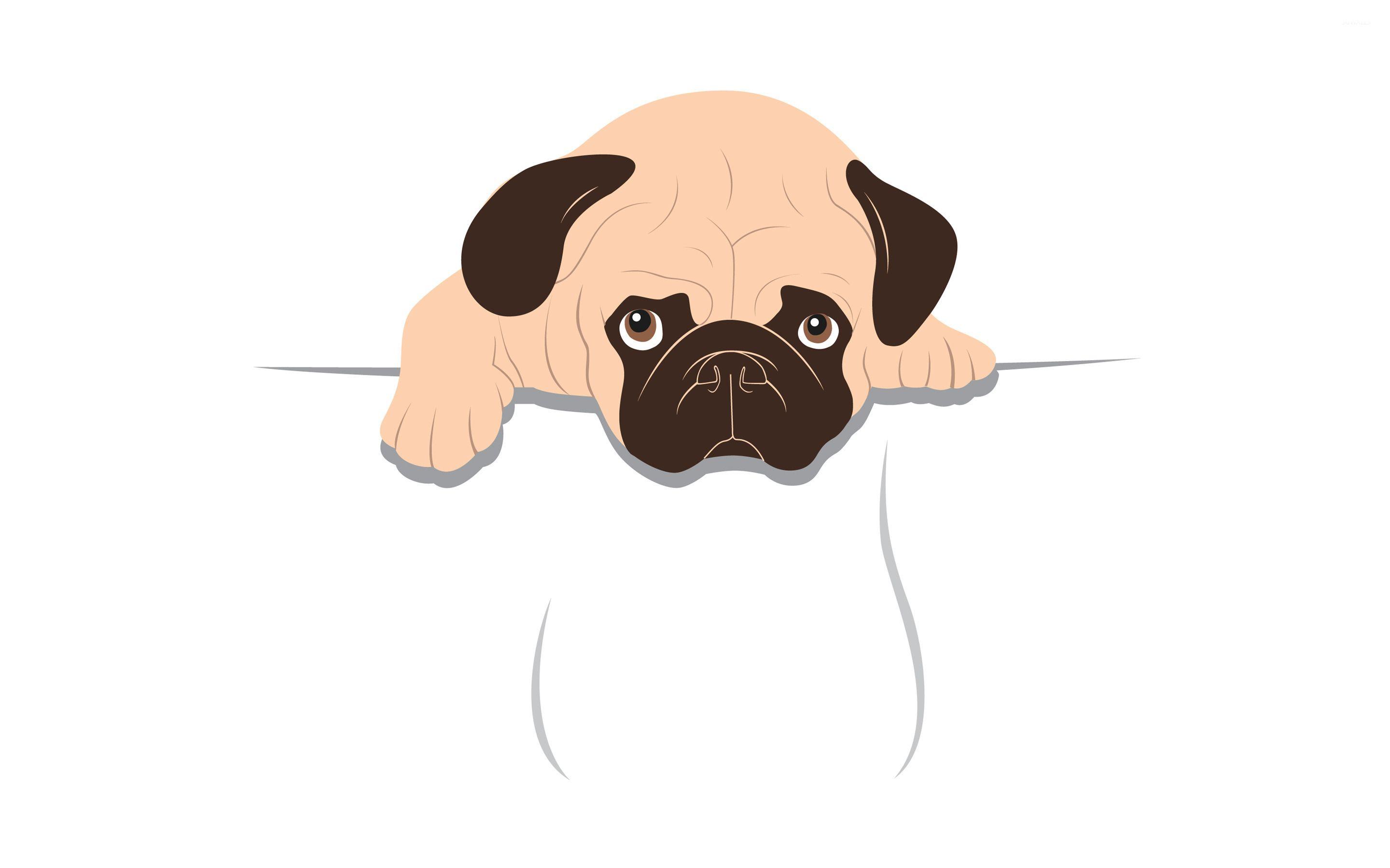 2880x1800 Sad Pug Wallpaper Wallpaper iPhone Puppy Cartoon, HD