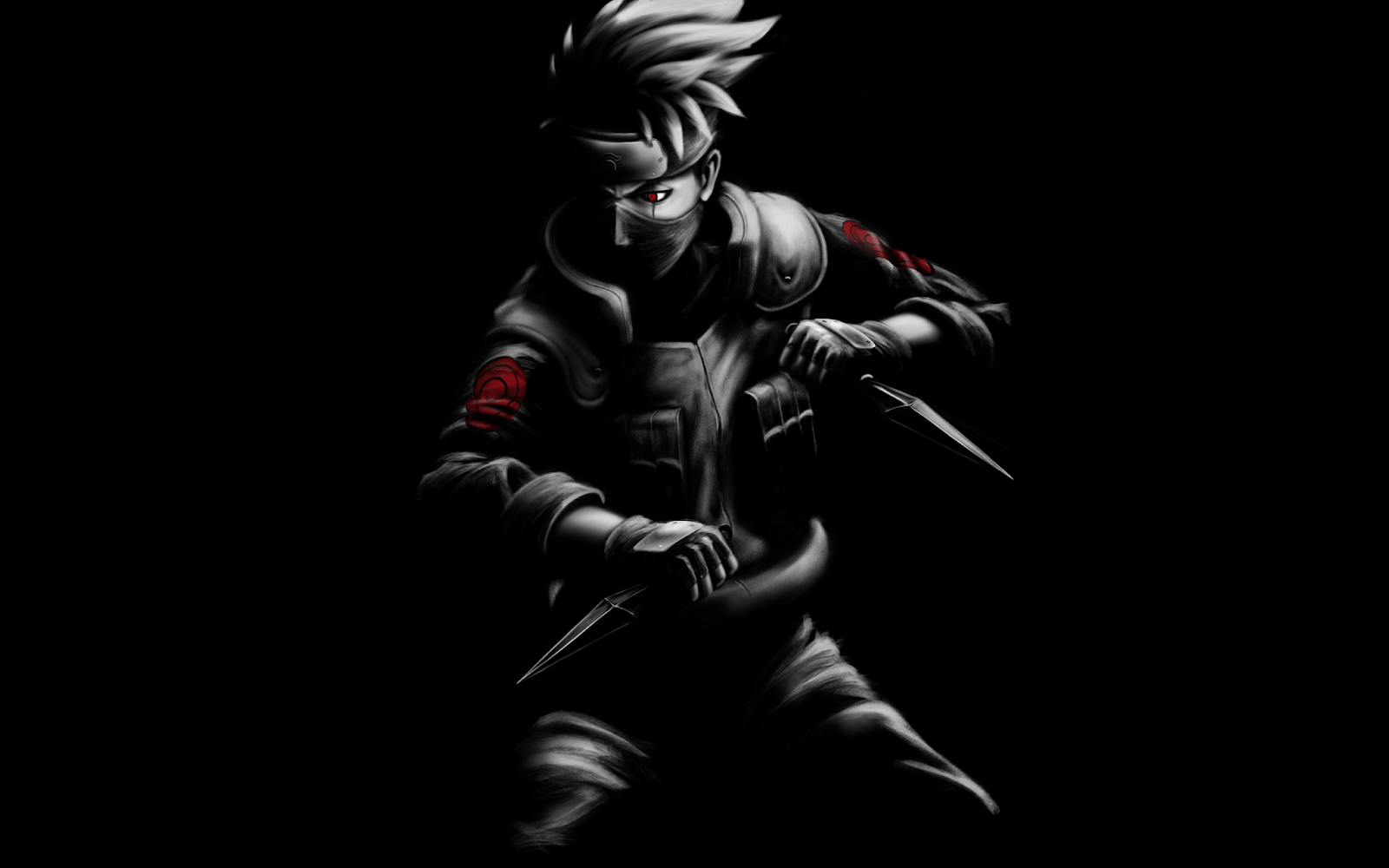 Naruto Neon, black, simple, anime, HD phone wallpaper