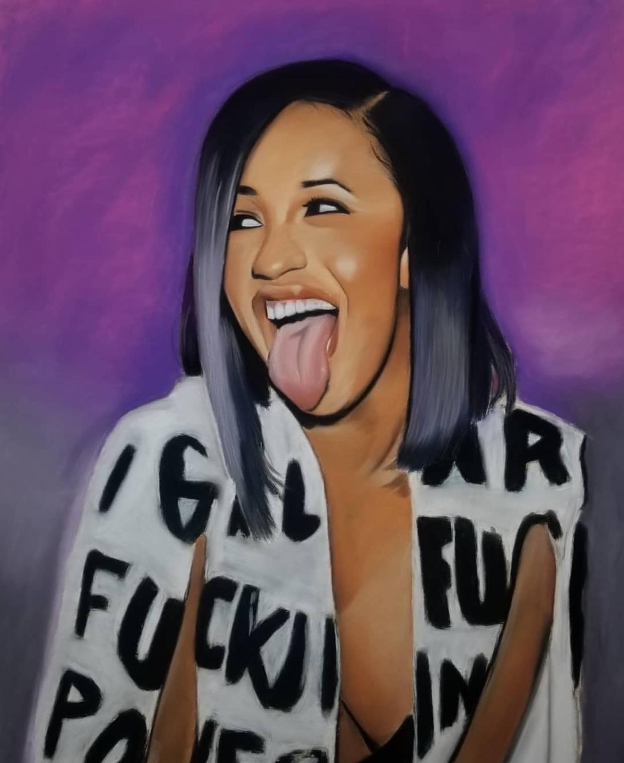 1242x1518 Cardi B Drawing Wallpaper