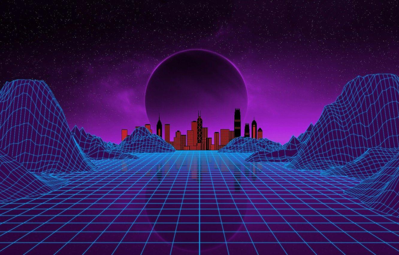 1332x850 Free download Wallpaper Music The city Stars Neon Planet Space