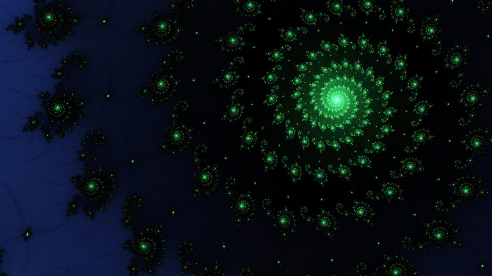 1600x900 3D Green Spiral Galaxy Wallpaper for Desktop and Mobile 1600x900