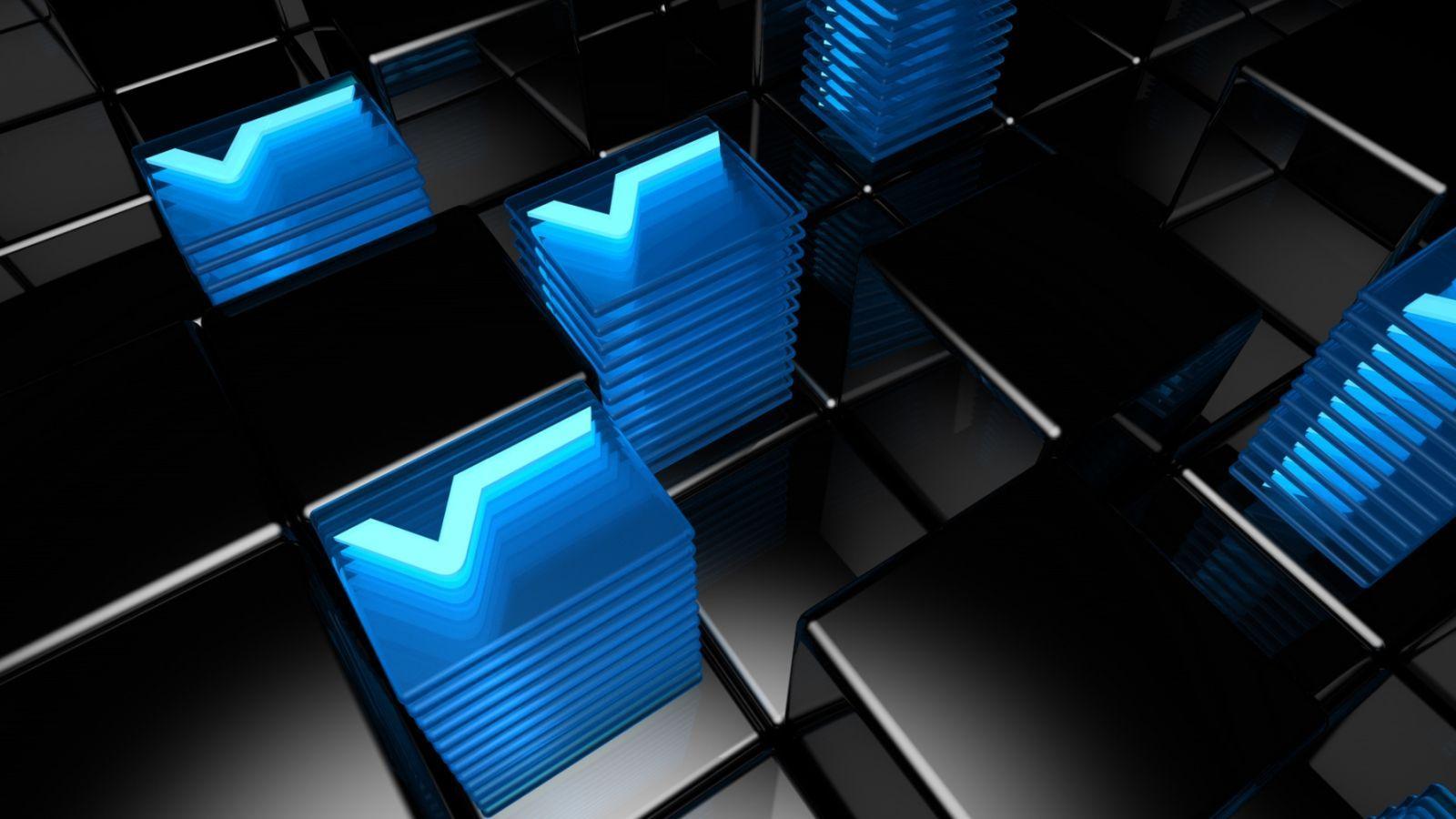 1600x900 Awesome 3D Blue Blocks Wallpaper and Abstract Wallpaper