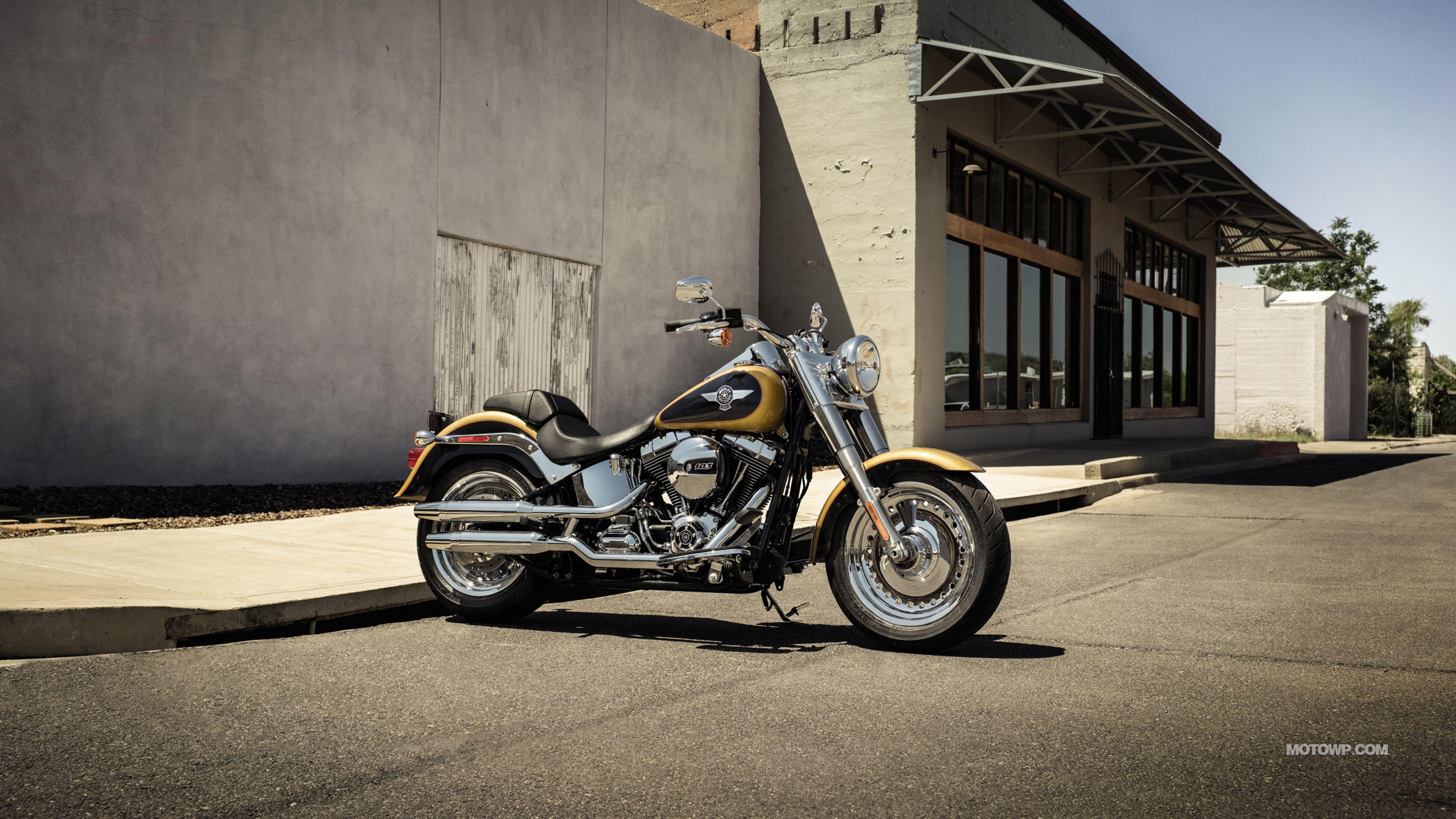 3840x2160 Motorcycles Desktop Wallpaper Harley Davidson Softail Fat Boy