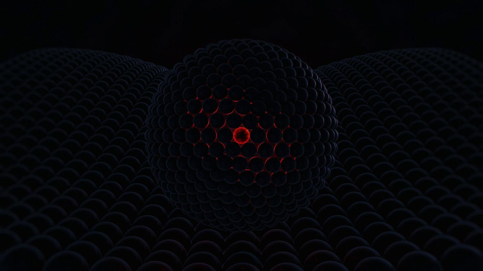 1600x900 3D Glowing Dark Red Orb Art 1600x900 Resolution Wallpaper