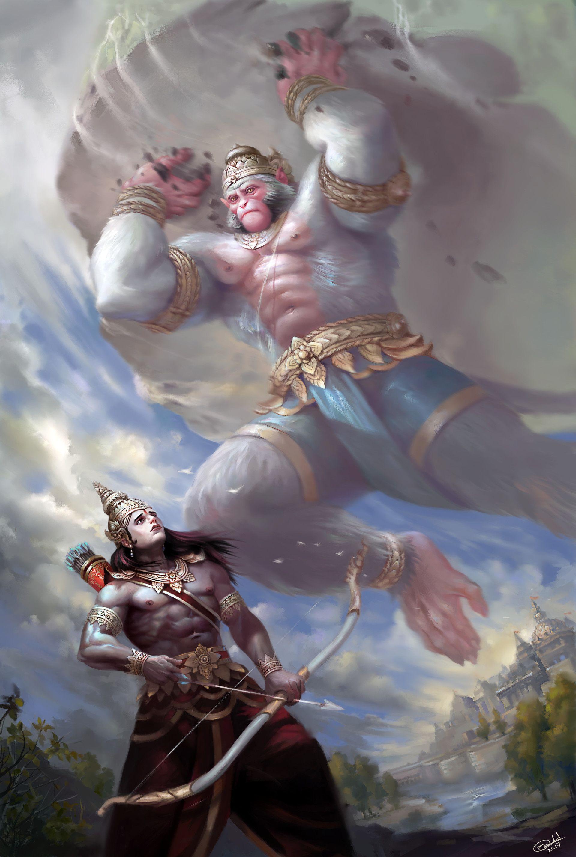 Hanuman Art Wallpapers Top Free Hanuman Art Backgrounds WallpaperAccess