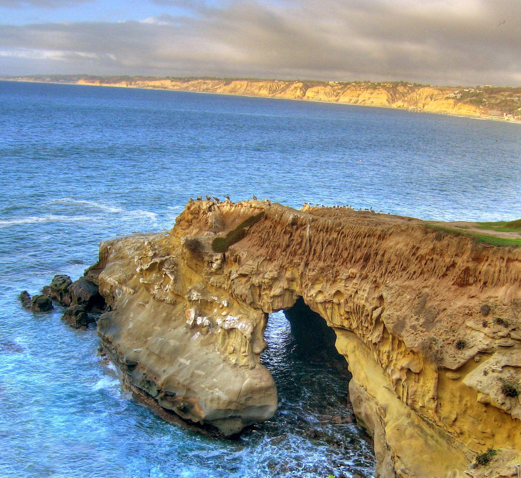 1806x1654 Brown rock formation on body of water, la jolla HD wallpaper