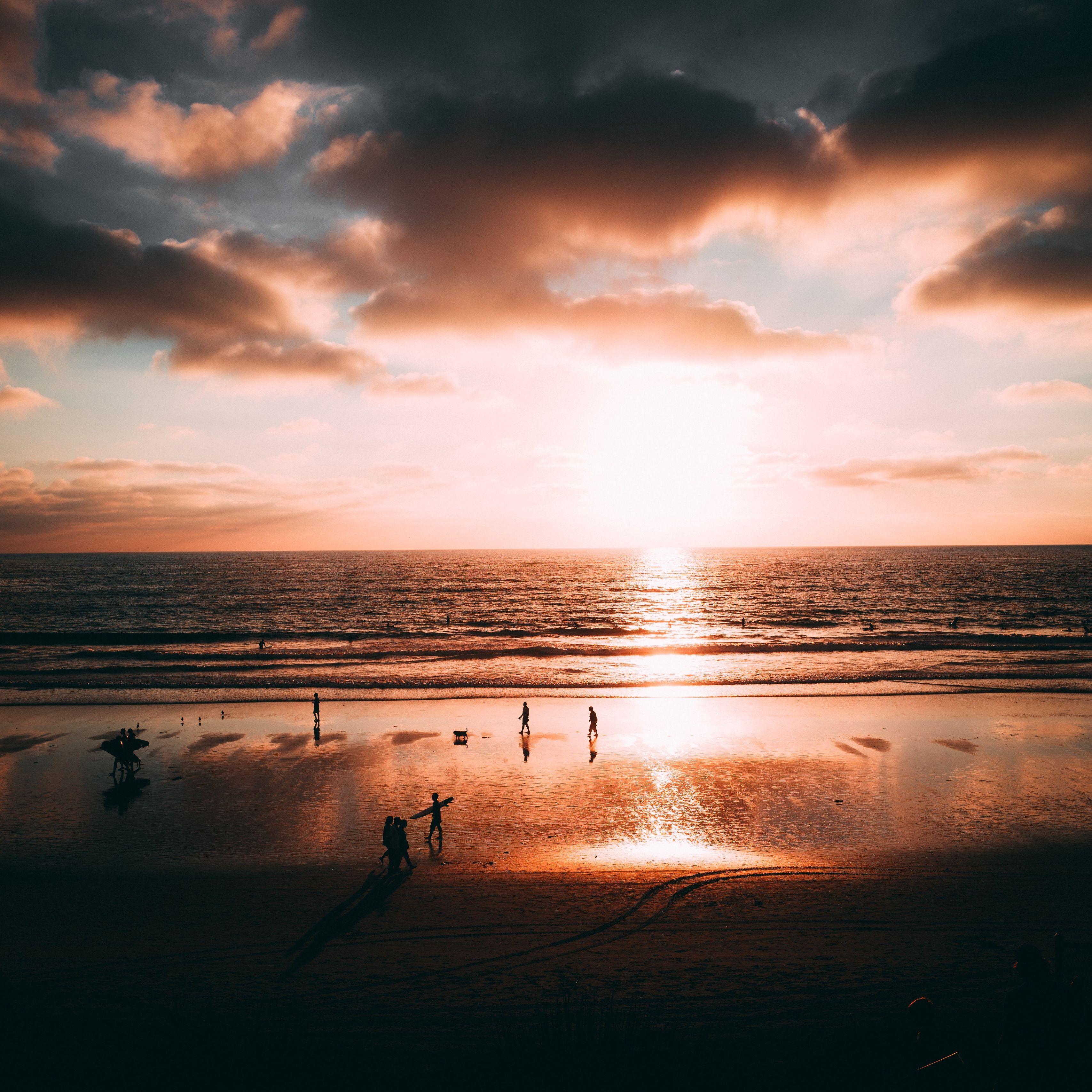 3415x3415 Download wallpaper 3415x3415 ocean, sunset, shore, la jolla, san