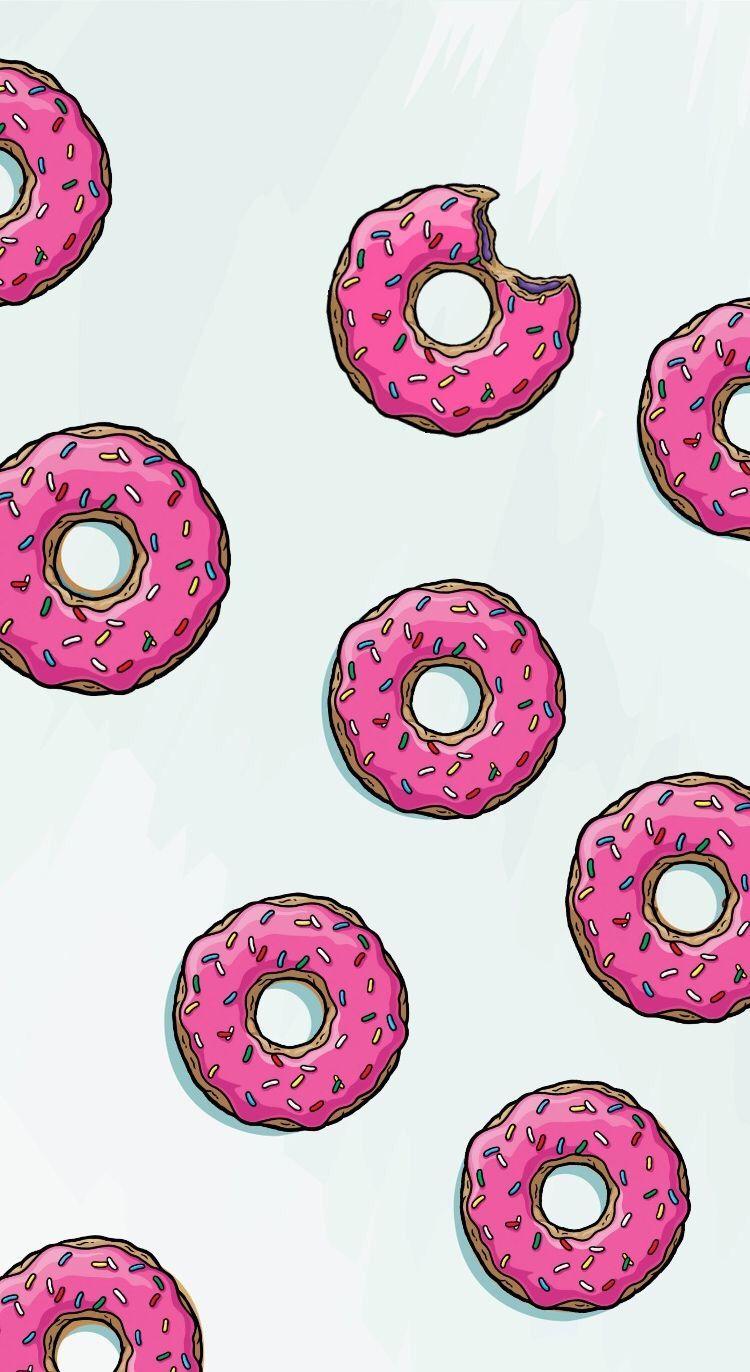 750x1372 nền Donut màu hồng.  Fondos de pantalla divertidos para iphone