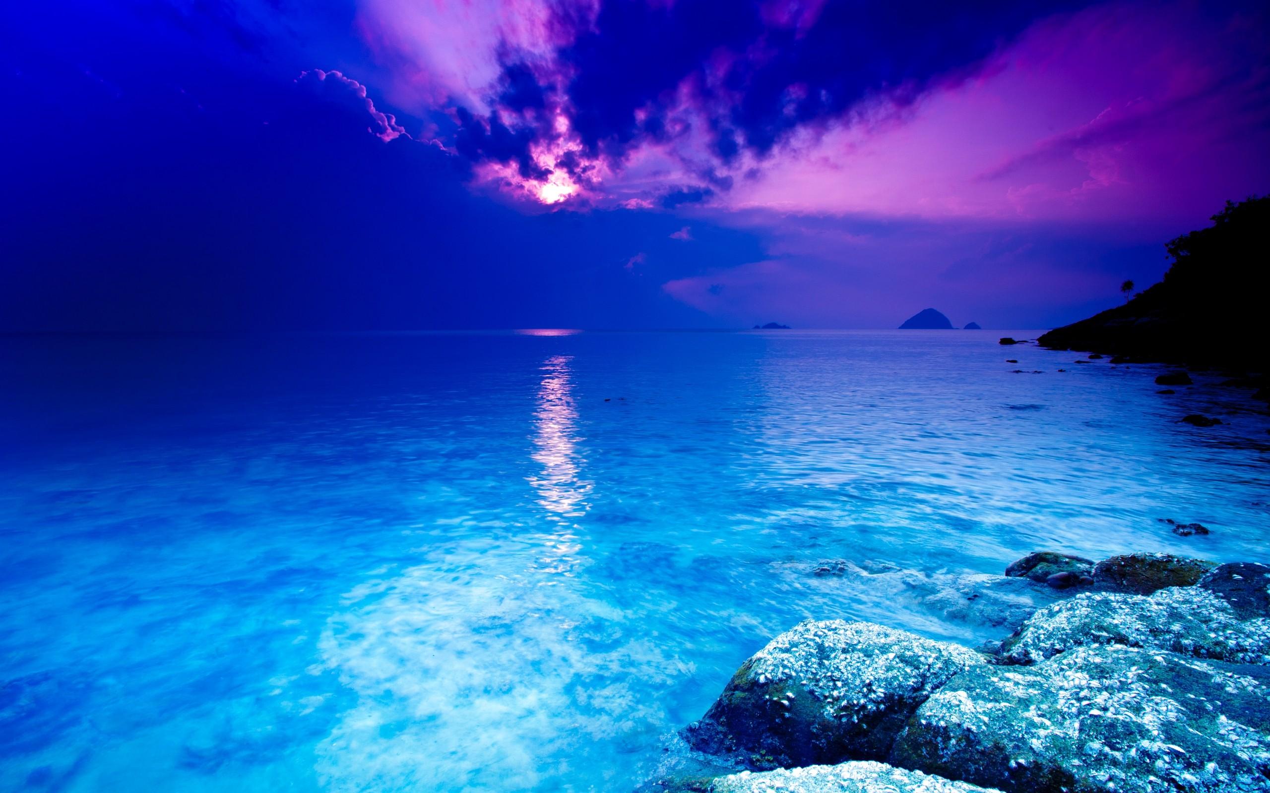 2560x1600 Coastline HD Wallpaper Beach At Night