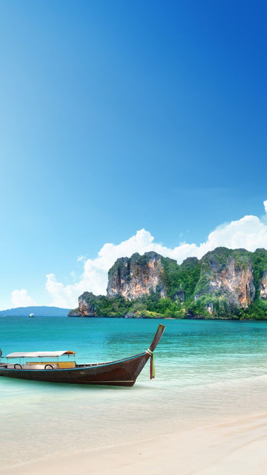 1080x1920 Wallpaper Thailand, 5k, 4k wallpaper, 8k, beach, shore, boat