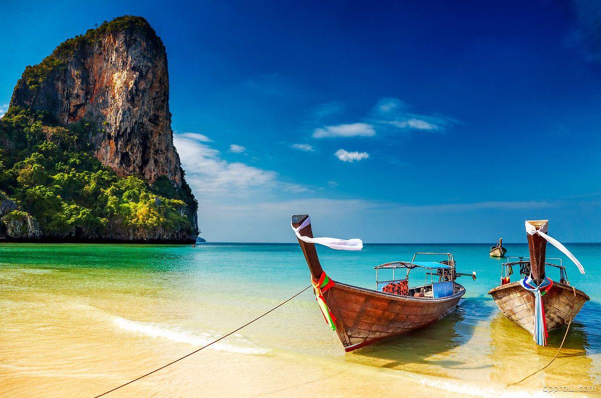 1207x800 Longtail Boat Thai Beach Wallpaper download HD