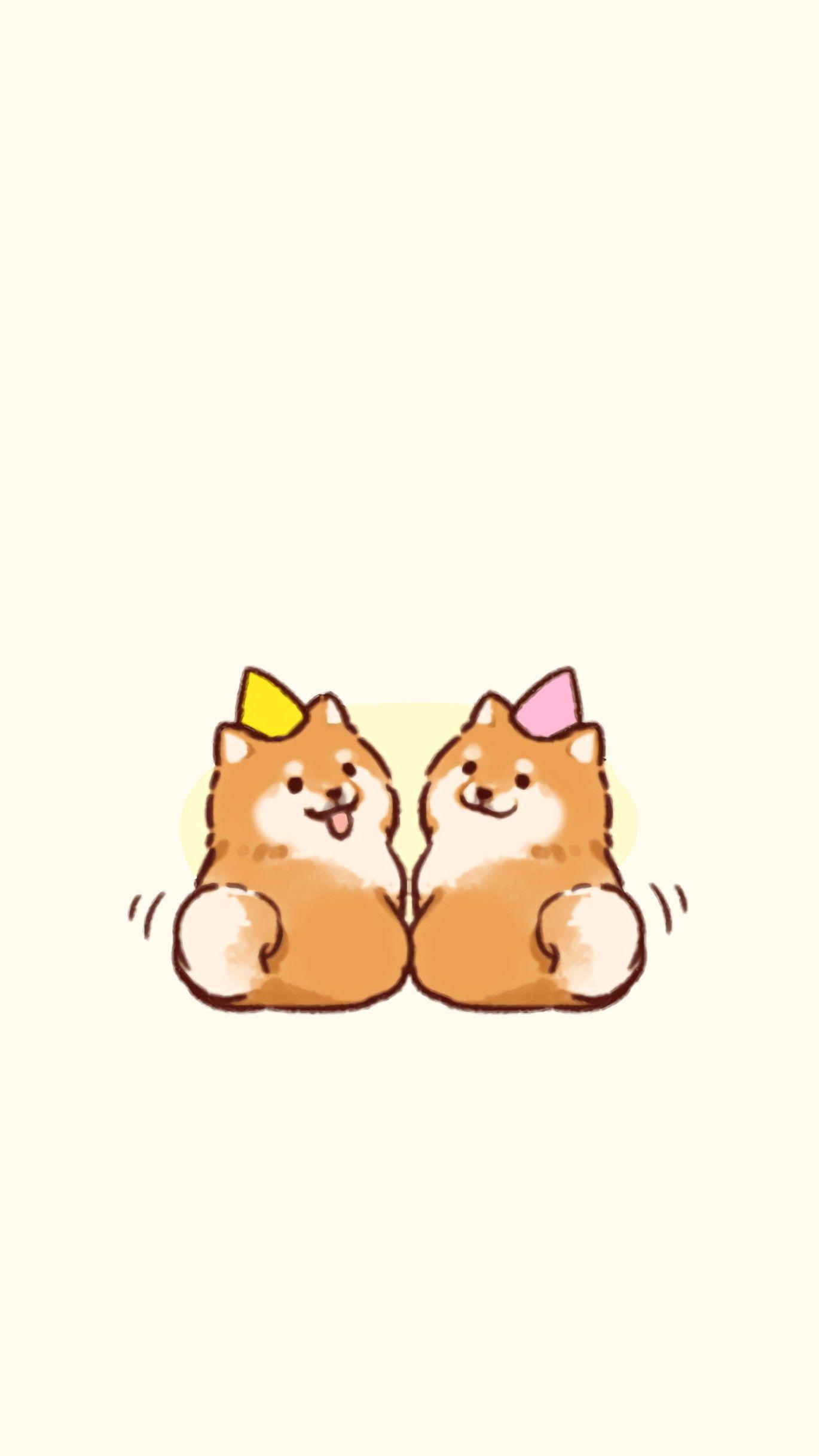 1370x2436 Cute Dog Background Drawings