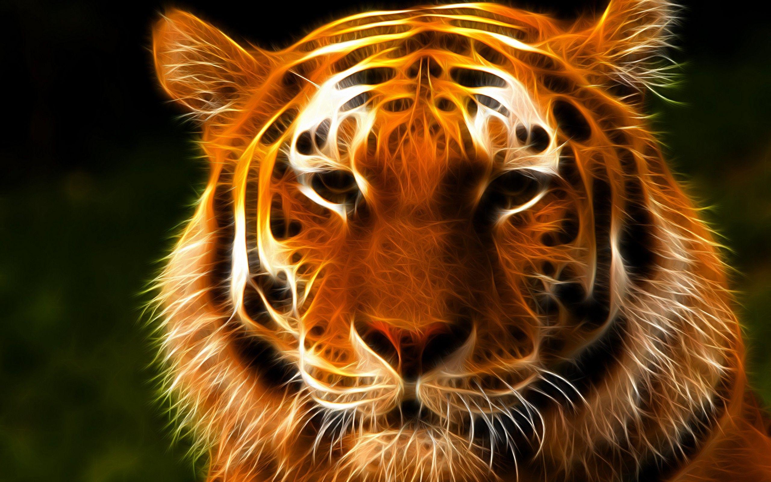 2560x1600 Tiger face eyes fractal wallpaperx1600