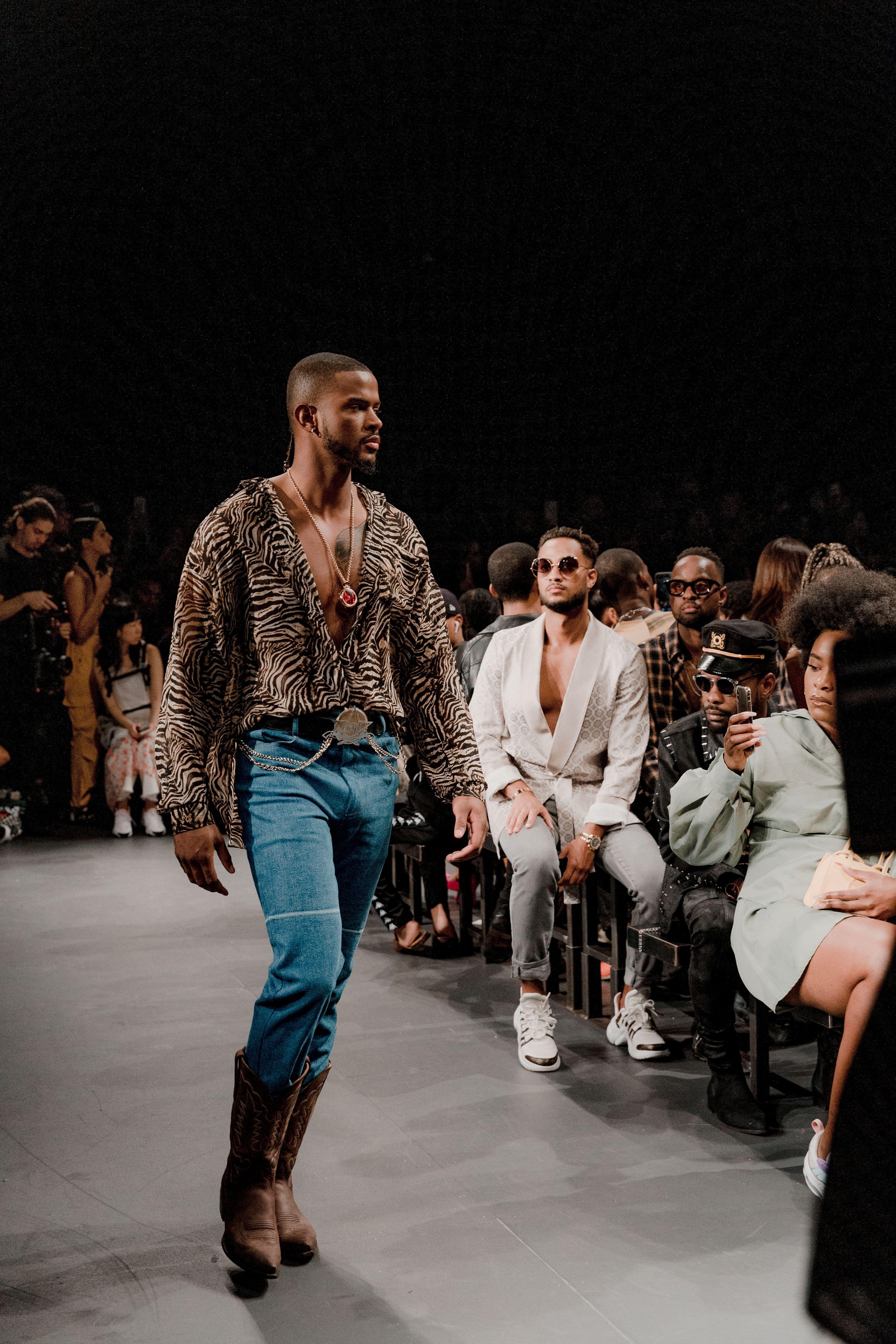 3648x5472 Trevor Jackson in Jordache denim designed by Laquan Smith #NYFW