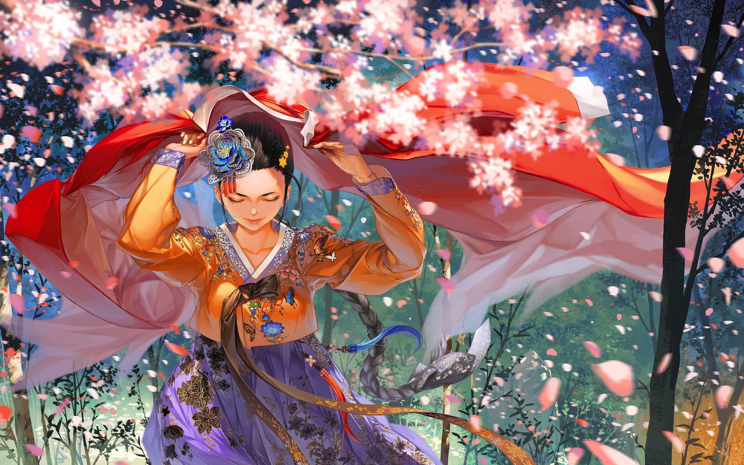 2560x1600 Female movie character, anime, hanbok HD wallpaper