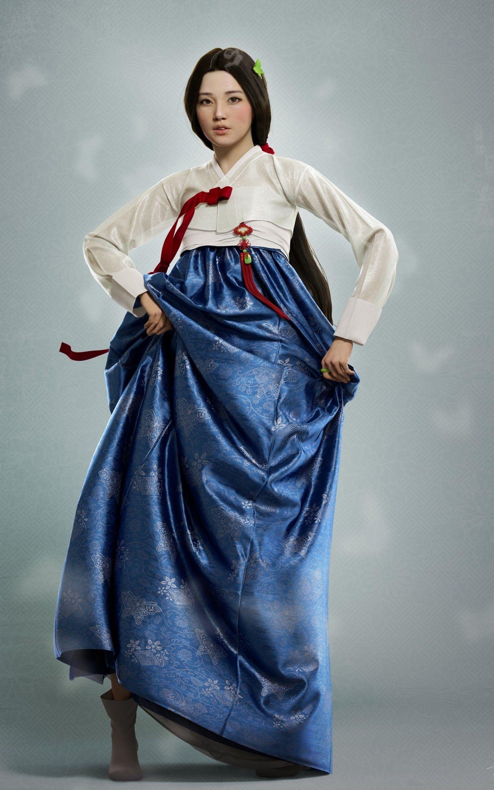 1600x2560 Download 1600x2560 Korean Traditional Clothes, Hanbok, 3D Model