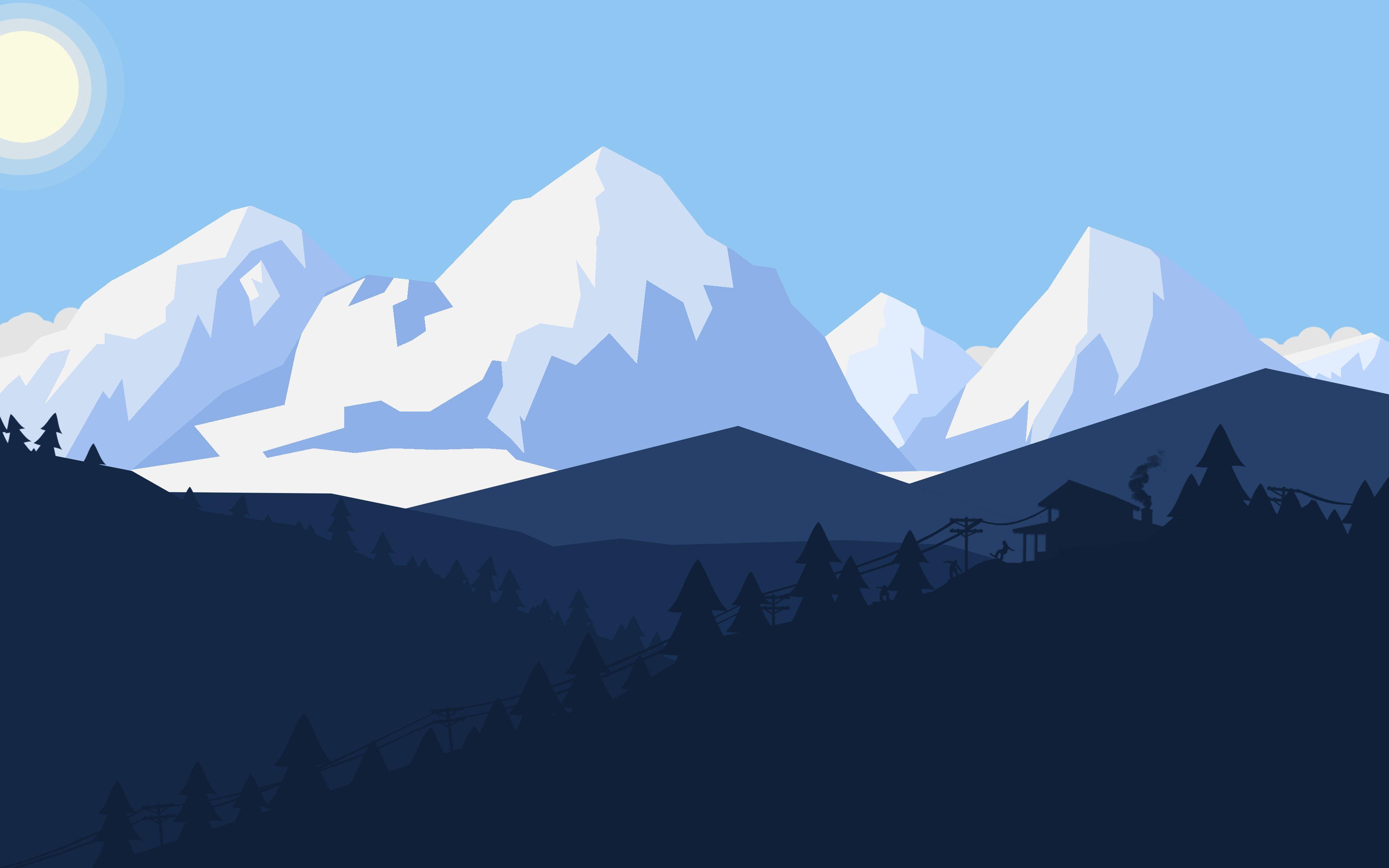 3840x2400 Winter Snow Landscape Minimalist 8k Wallpaper 2018 10 06 Winter Snow La. Landscape Wallpaper, 8k Wallpaper, Minimalist Wallpaper