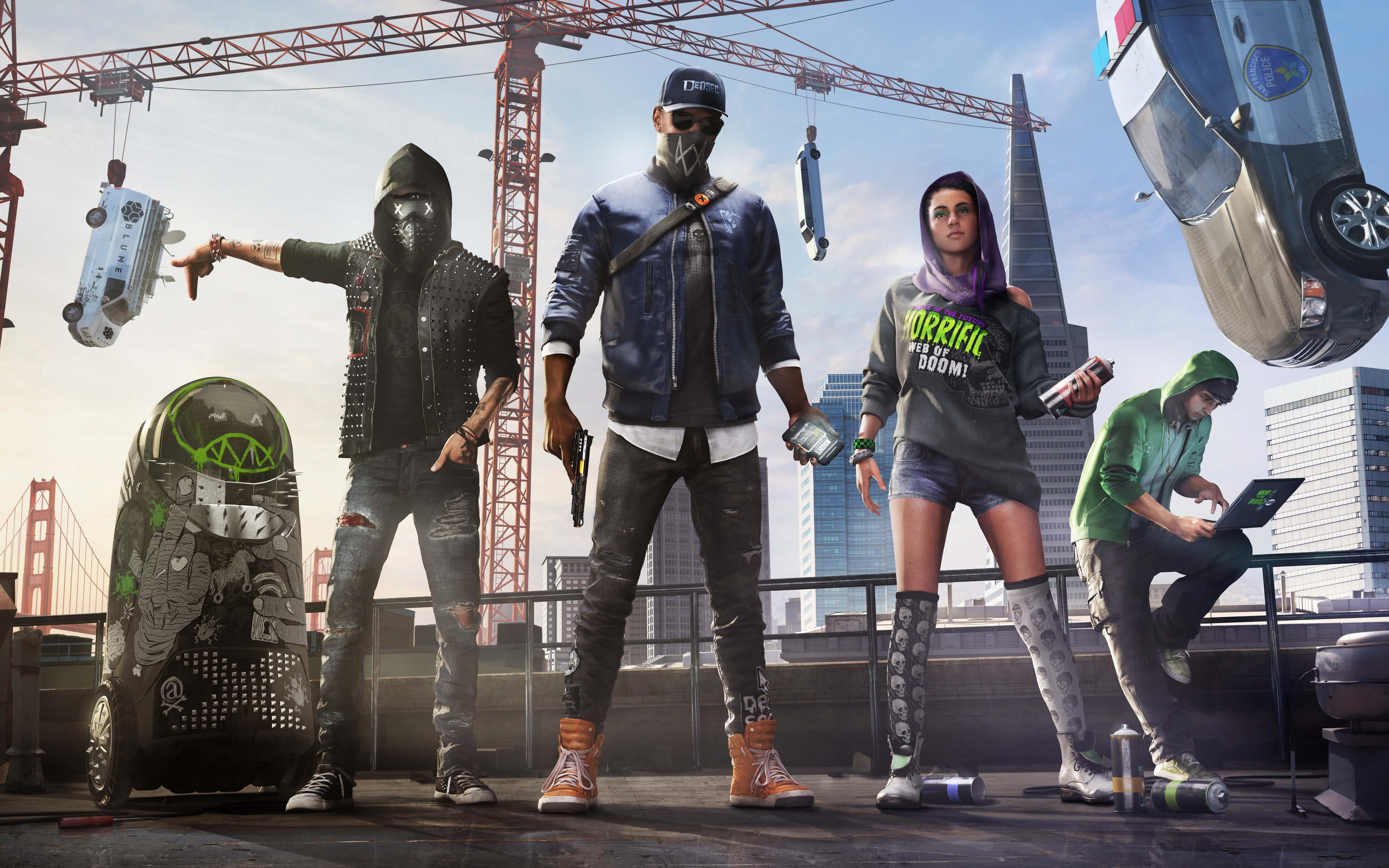 3840x2400 Watch Dogs 2: Marcus, Sitara, Wrench UHD 4K Wallpaper