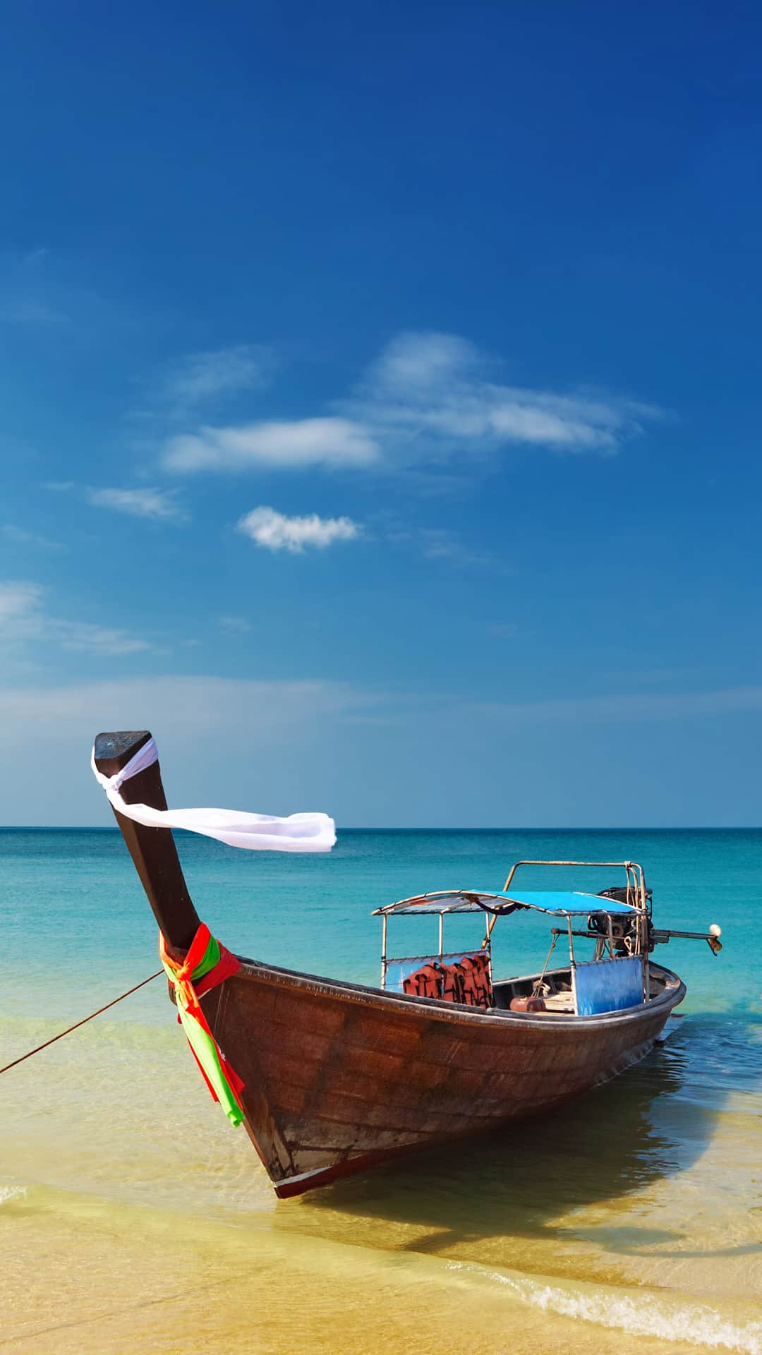 1080x1920 Thailand Beach Shore Boat Android Wallpaper Beach
