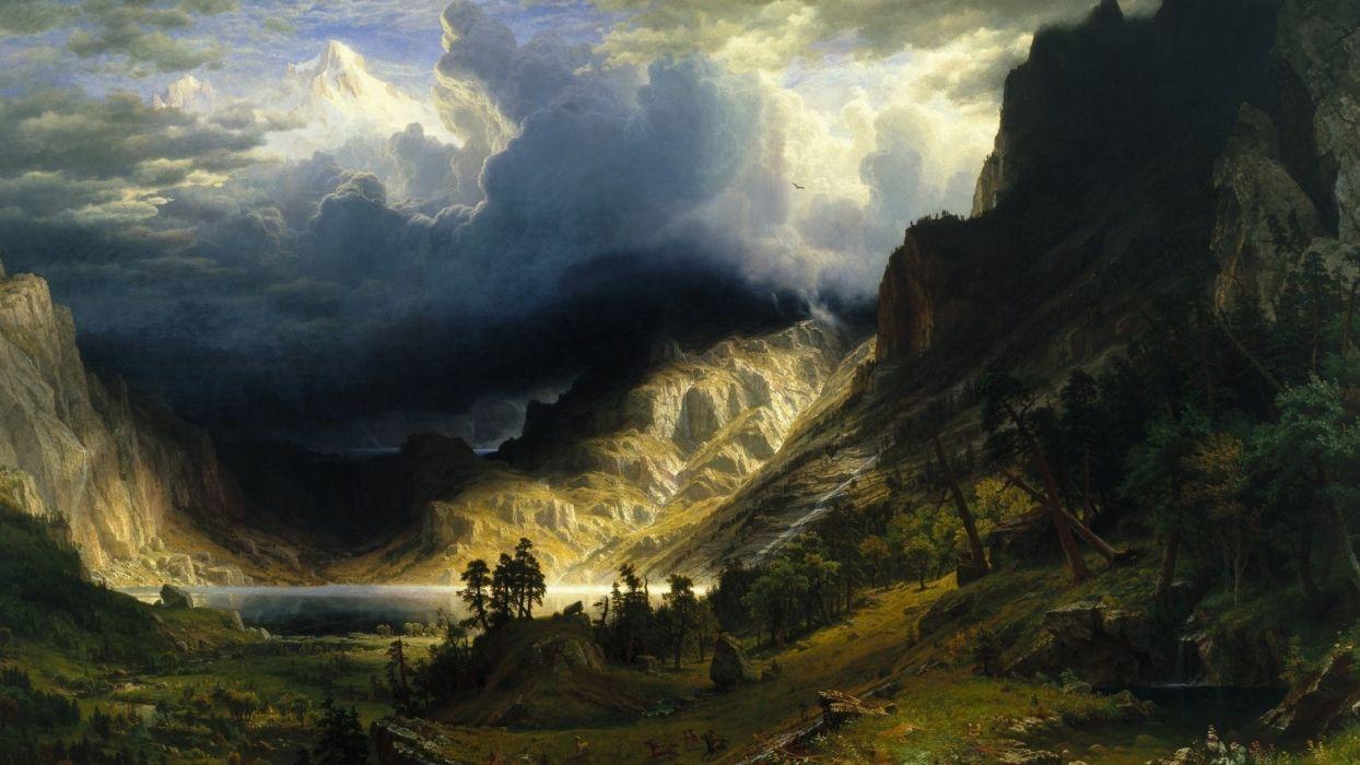 1244x700 Picture painting nature mountains .