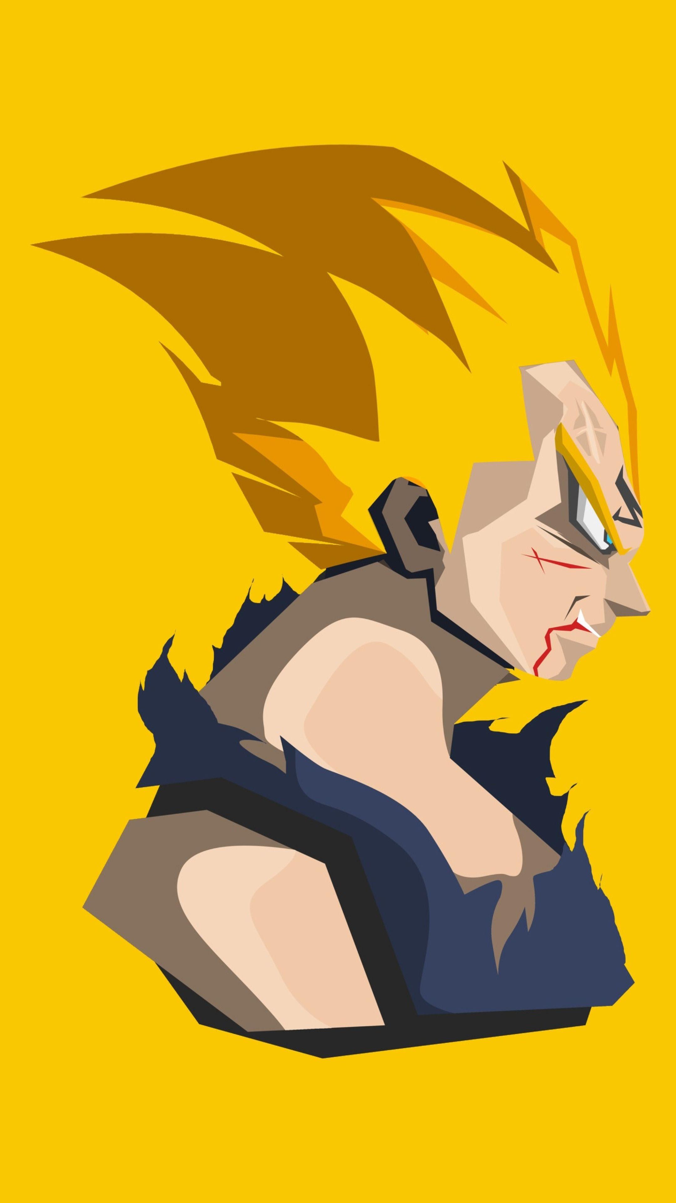 2160x3840 Super Saiyan Vegeta Minimal Sony Xperia X, XZ, Z5 Premium