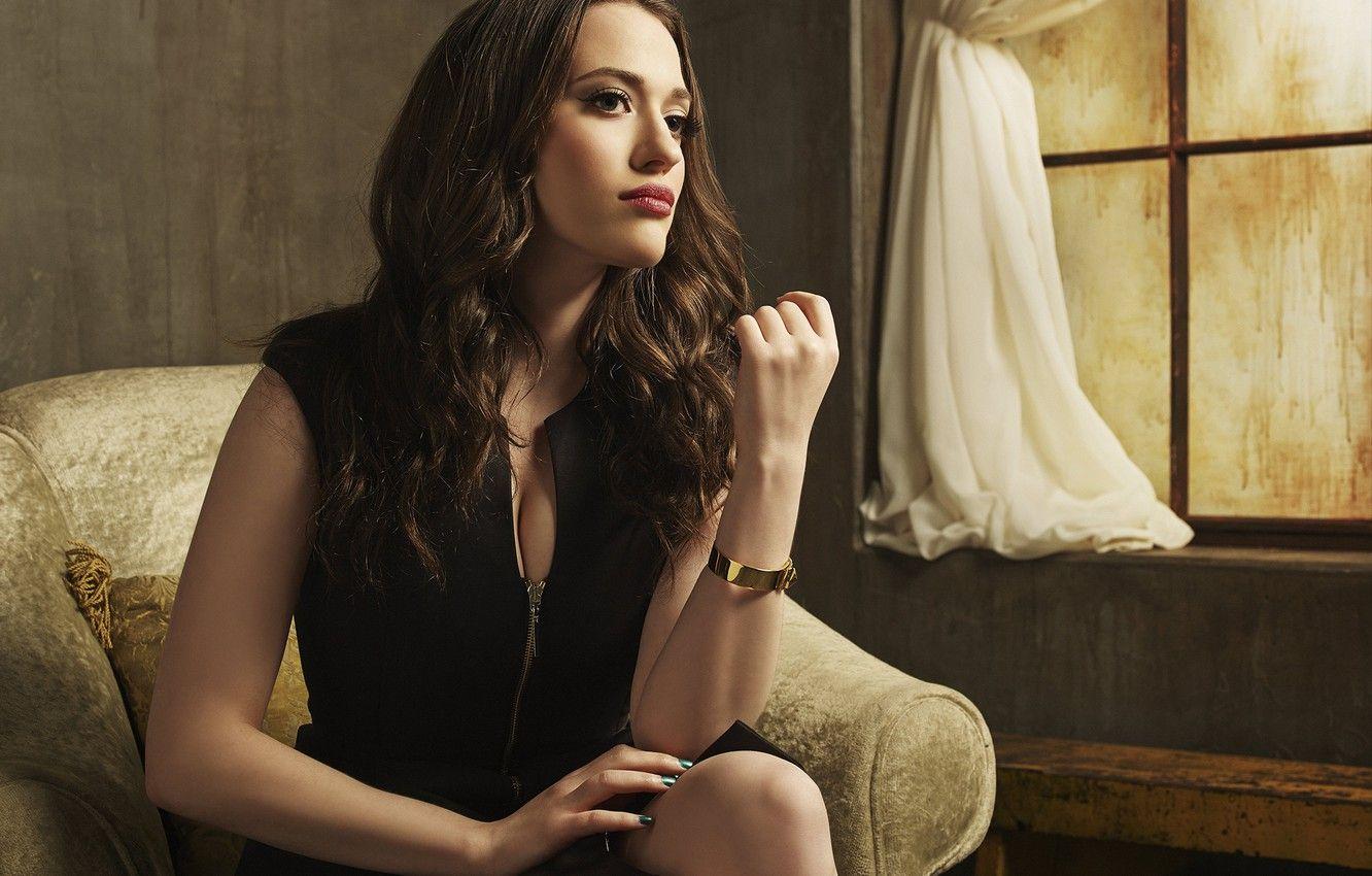 1332x850 Wallpaper chair, actress, brunette, window, photohoot, Kat