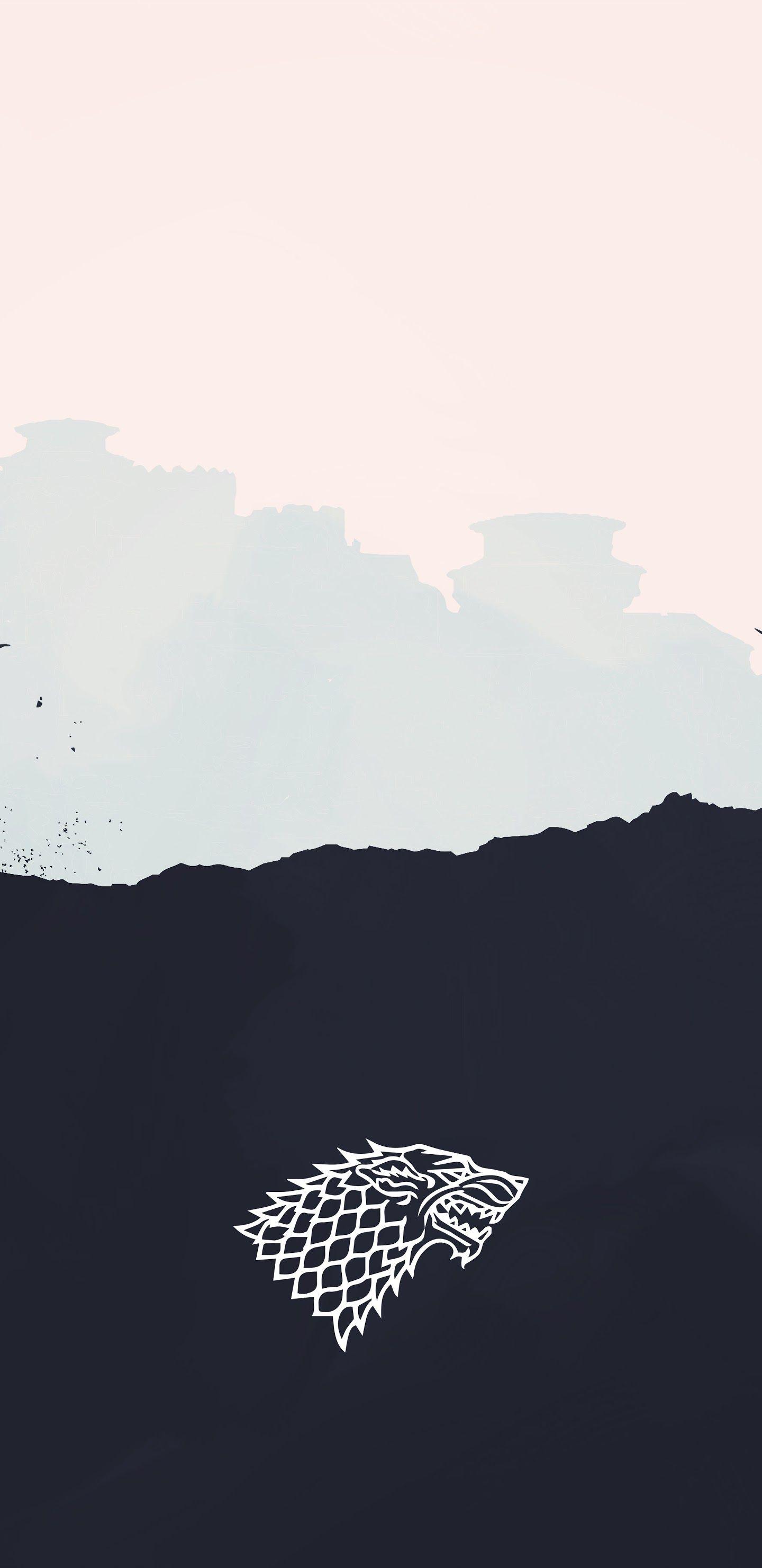 1440x2960 Game of Thrones Stark Logo Minimalist 8K Wallpaper