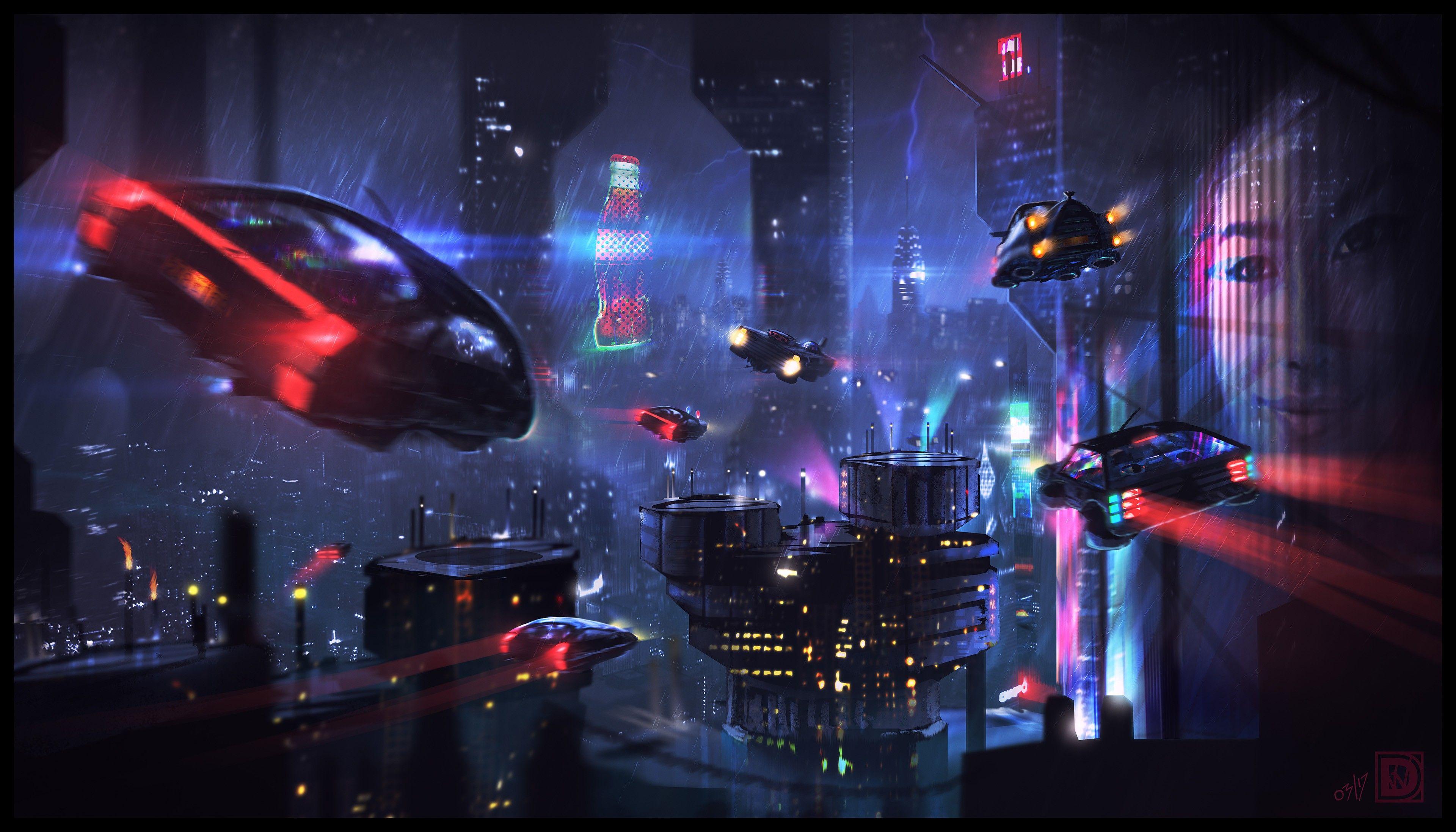3840x2193 Science Fiction City 1440P Resolution HD 4k Wallpaper