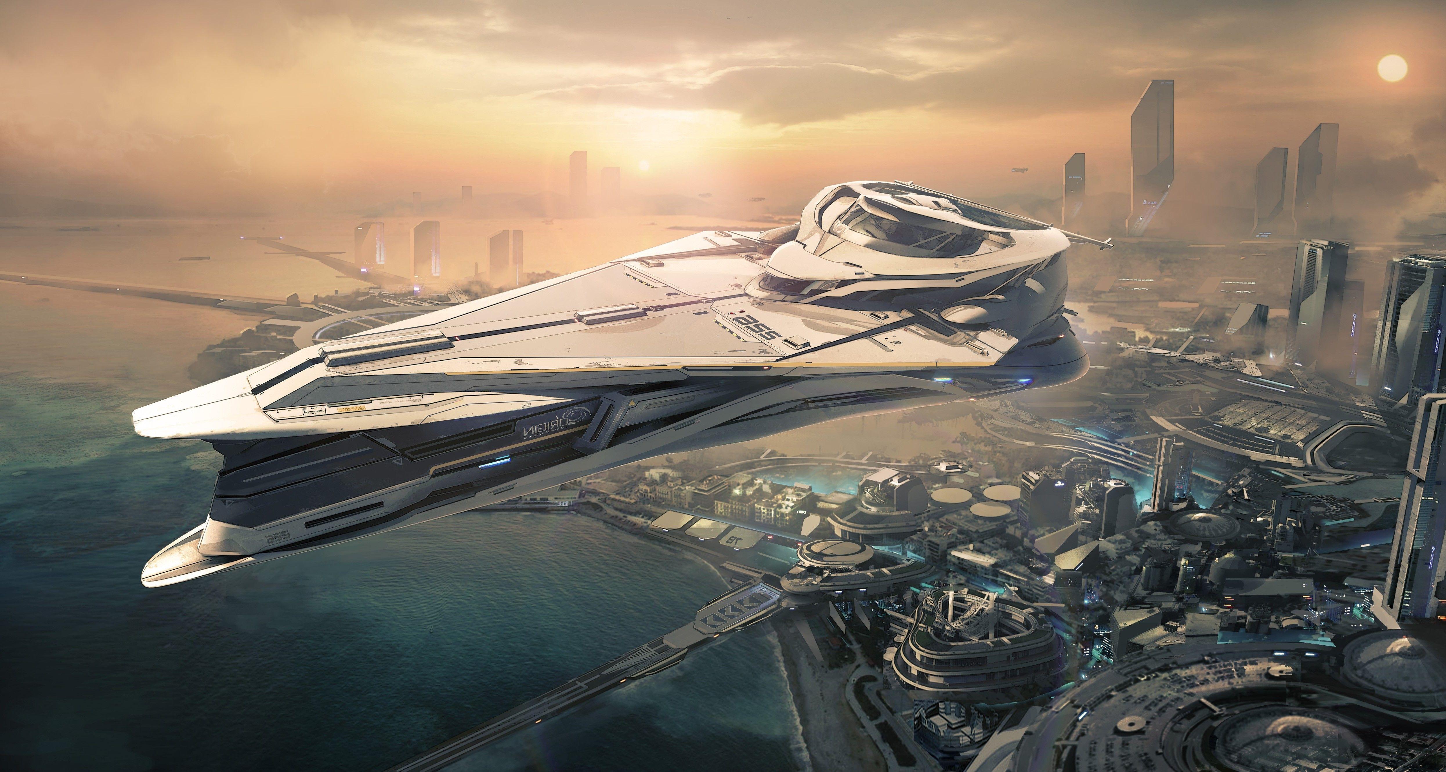 4984x2663 Star Citizen, Video Games, Concept Art, Space, Spaceship, Science