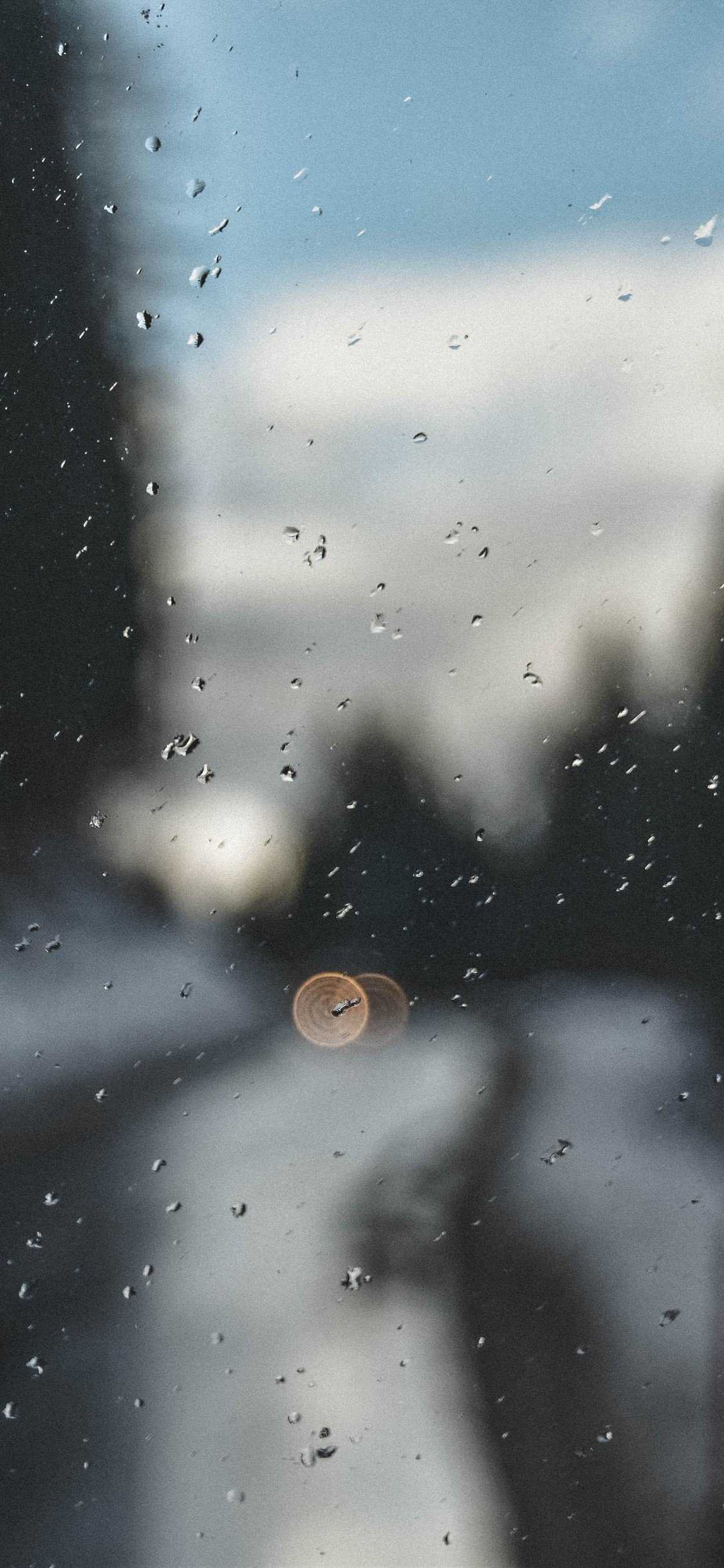 1125x2436 Raindrops on Glass Window HD Wallpaper (1125x2436)