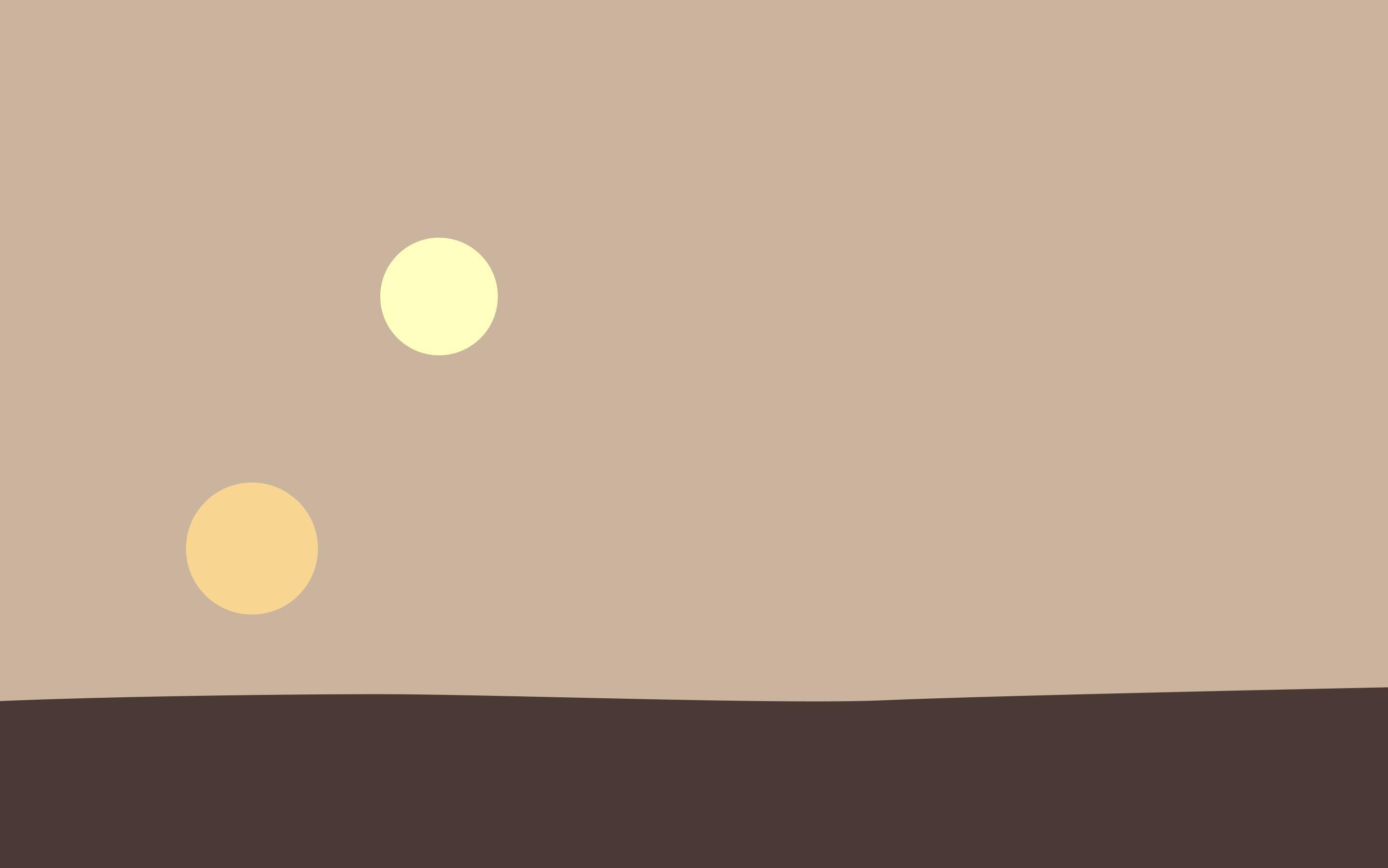 2880x1800 Star Wars, Minimalism, Desert, Tatooine, Suns Wallpaper HD