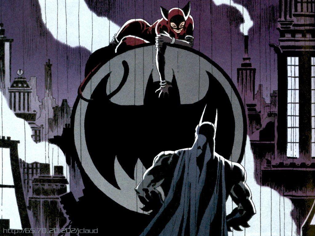 1024x768 Batman and Catwoman illustration, Batman, HD wallpaper