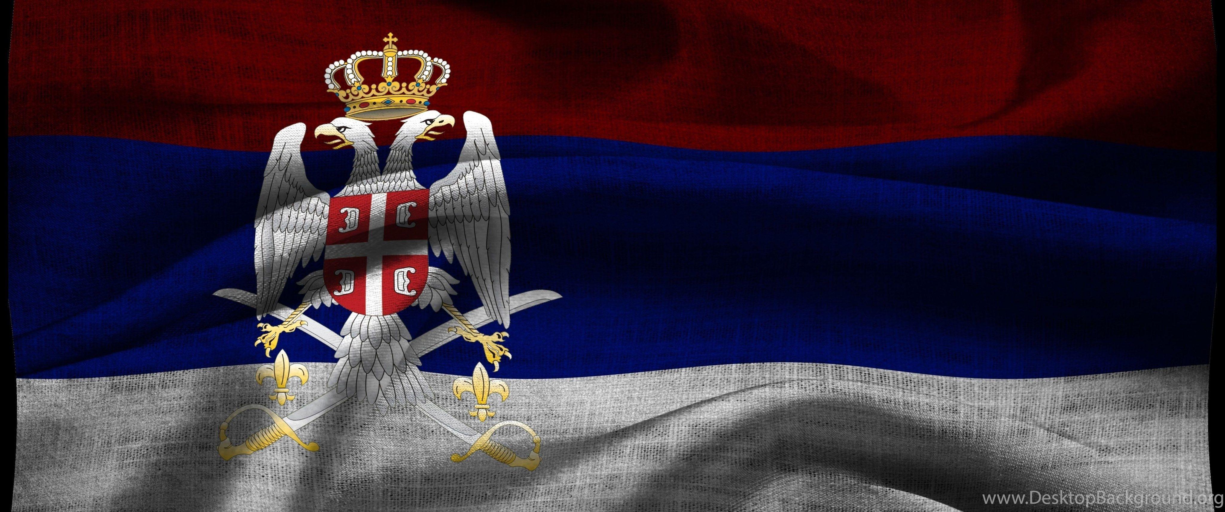 4096x1714 Wallpaper Flag Serbia Double headed Eagle Image Desktop Background
