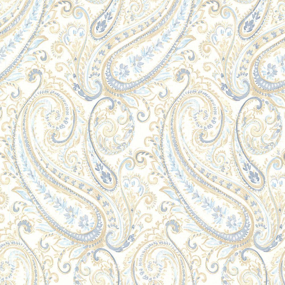 1000x1000 Brewster Penelope Blue Paisley Wallpaper Sample 2686 22043SAM