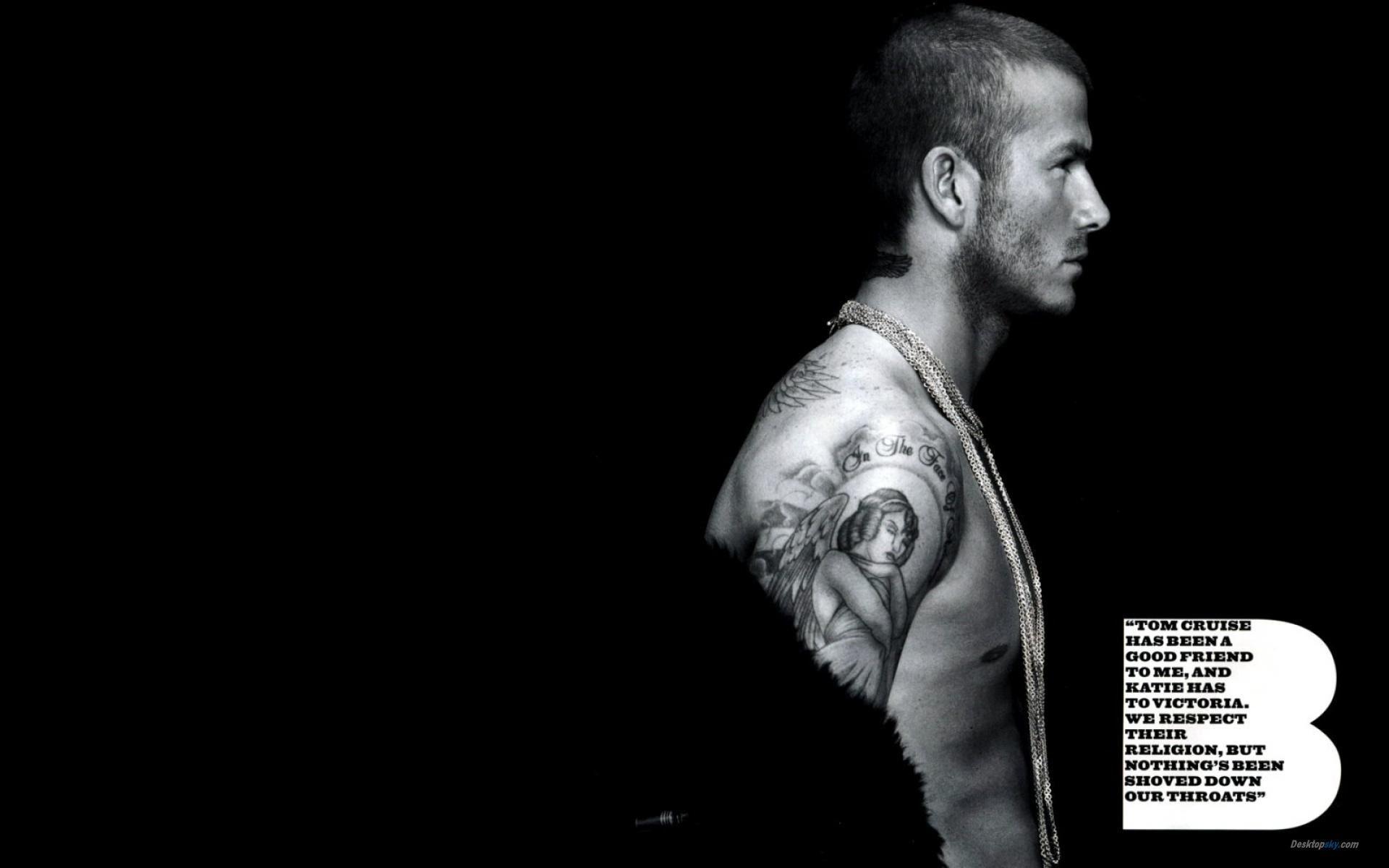 1920x1200 David Beckham Tattoos Wallpaper HD for Desktop Free Download